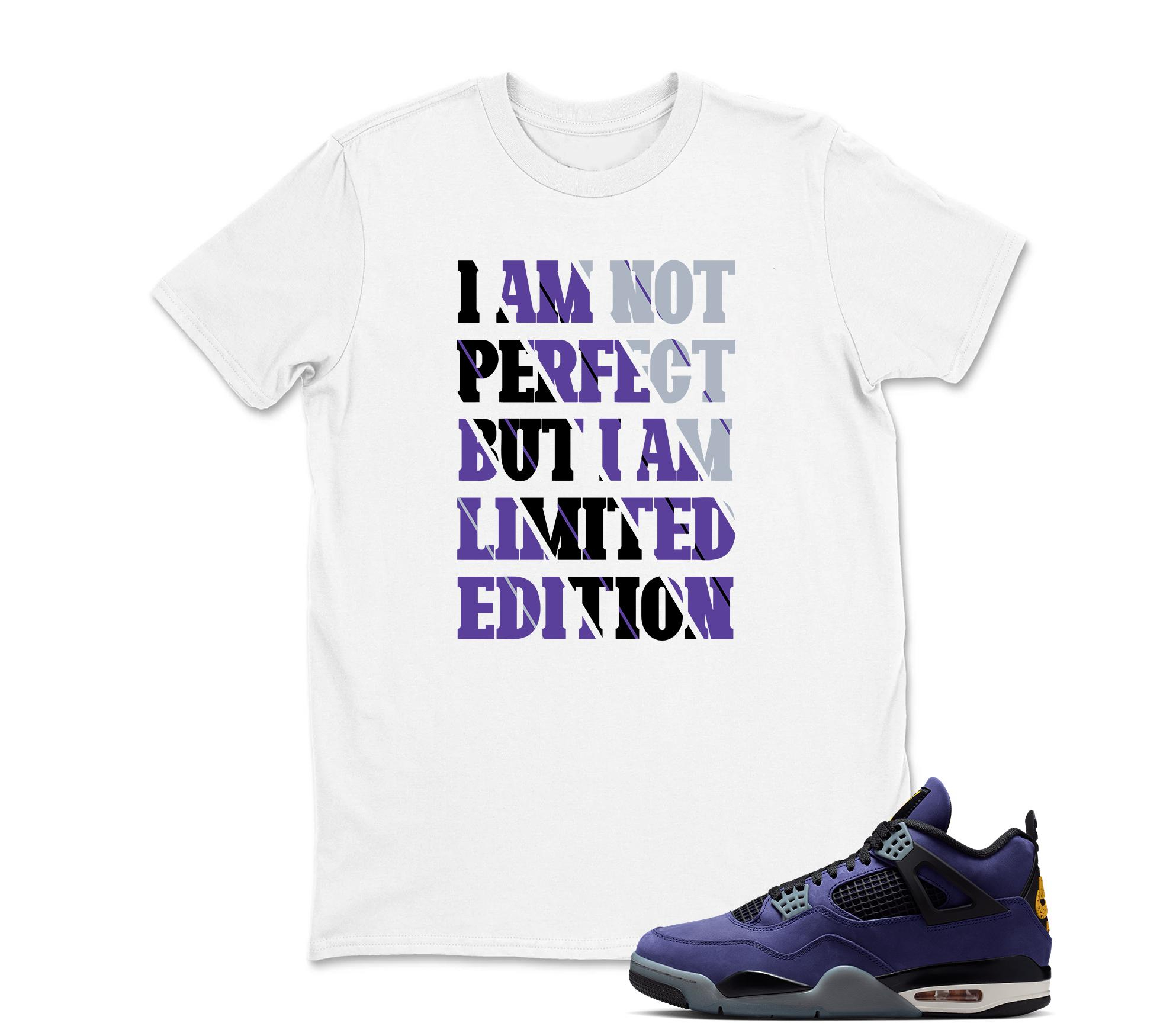 I Am Not Perfect Sneaker Shirt Black to Match Jordan 4 Imperial Purple