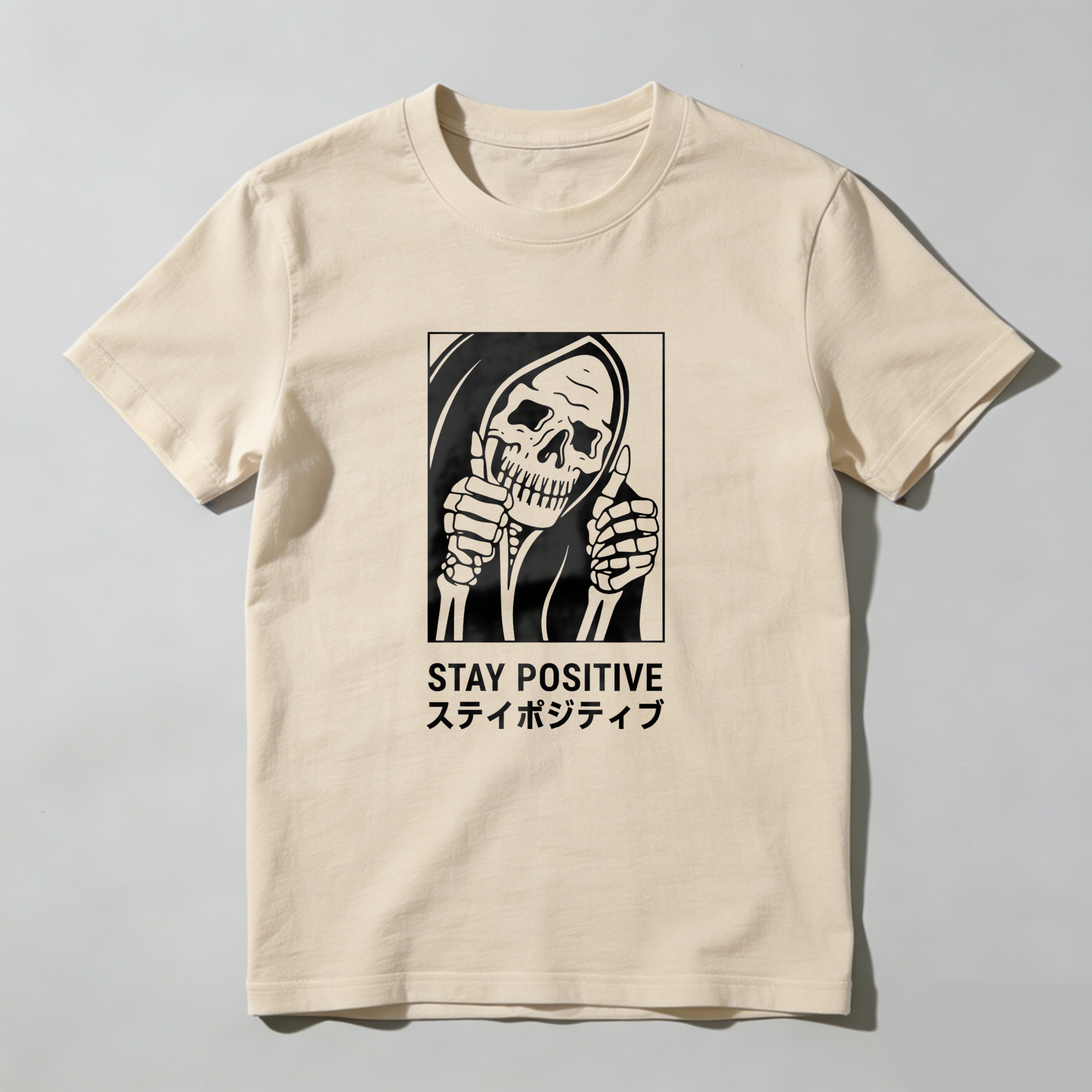 Grim Reaper Giving Thumbs Up With Smile tshirt 100% cotton