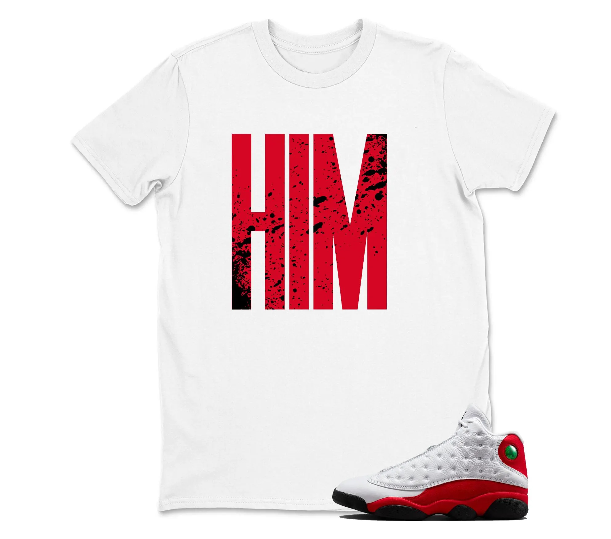 HiM - Jordan 13 OG Chicago Red/White Matching T shirt White