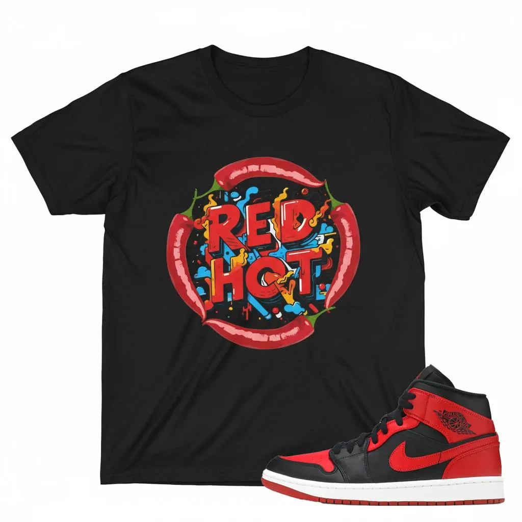 Red Hot Chili Sneaker Match Tee – Graphic Streetwear T-Shirt