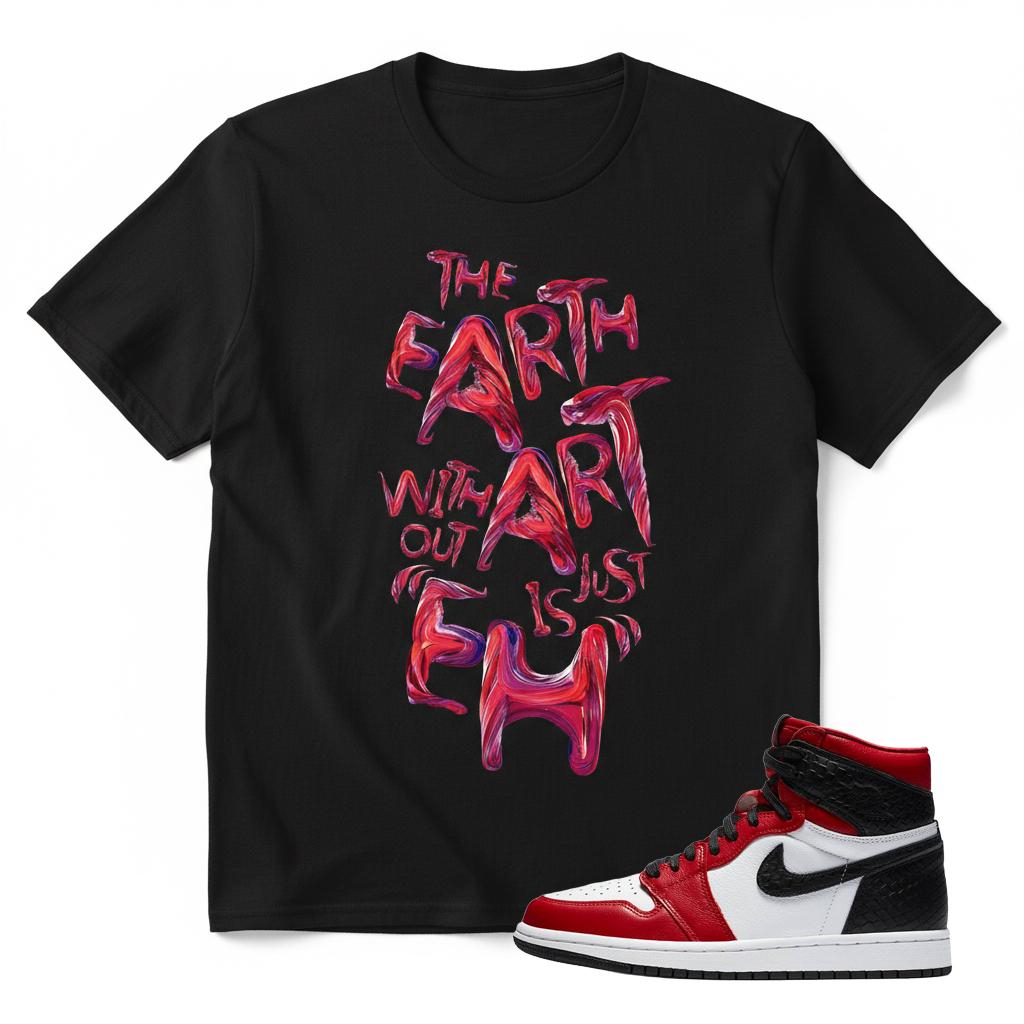 AJ 1 Sneaker Match T-Shirt – "Earth Without Art" Streetwear Tee