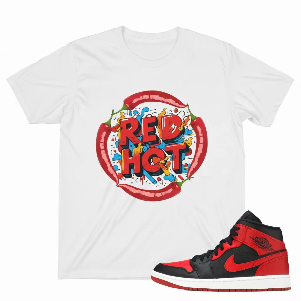 Red Hot Chili Sneaker Match Tee – Graphic Streetwear T-Shirt