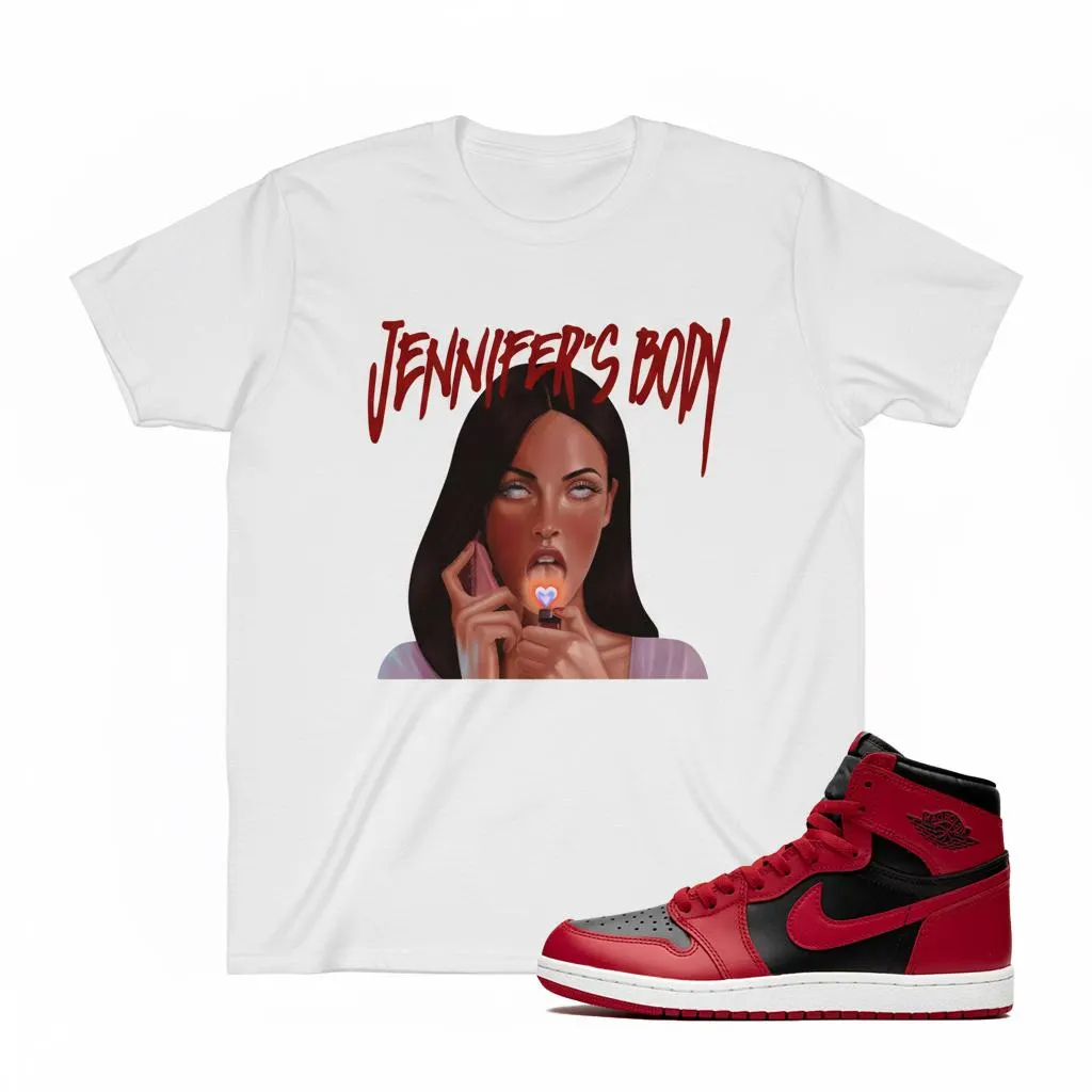 AJ 1 Bred Sneaker Match T-Shirt – "Jennifer’s Body" Graphic Tee