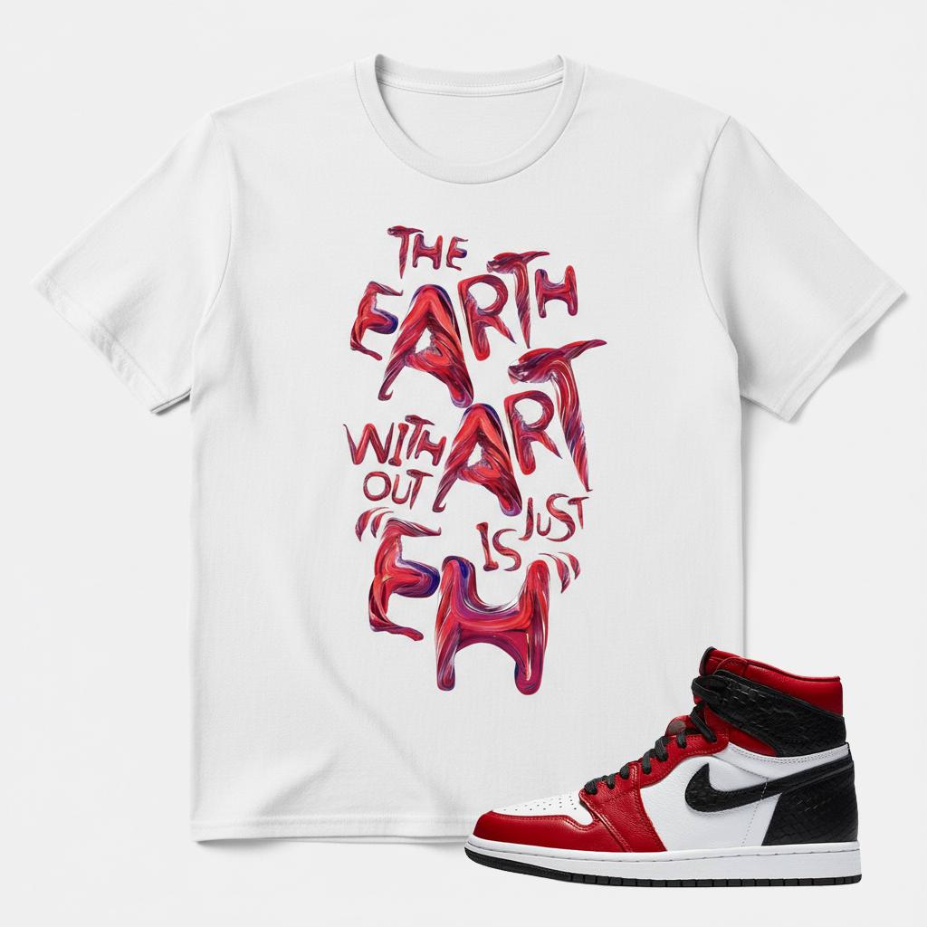 AJ 1 Sneaker Match T-Shirt – "Earth Without Art" Streetwear Tee