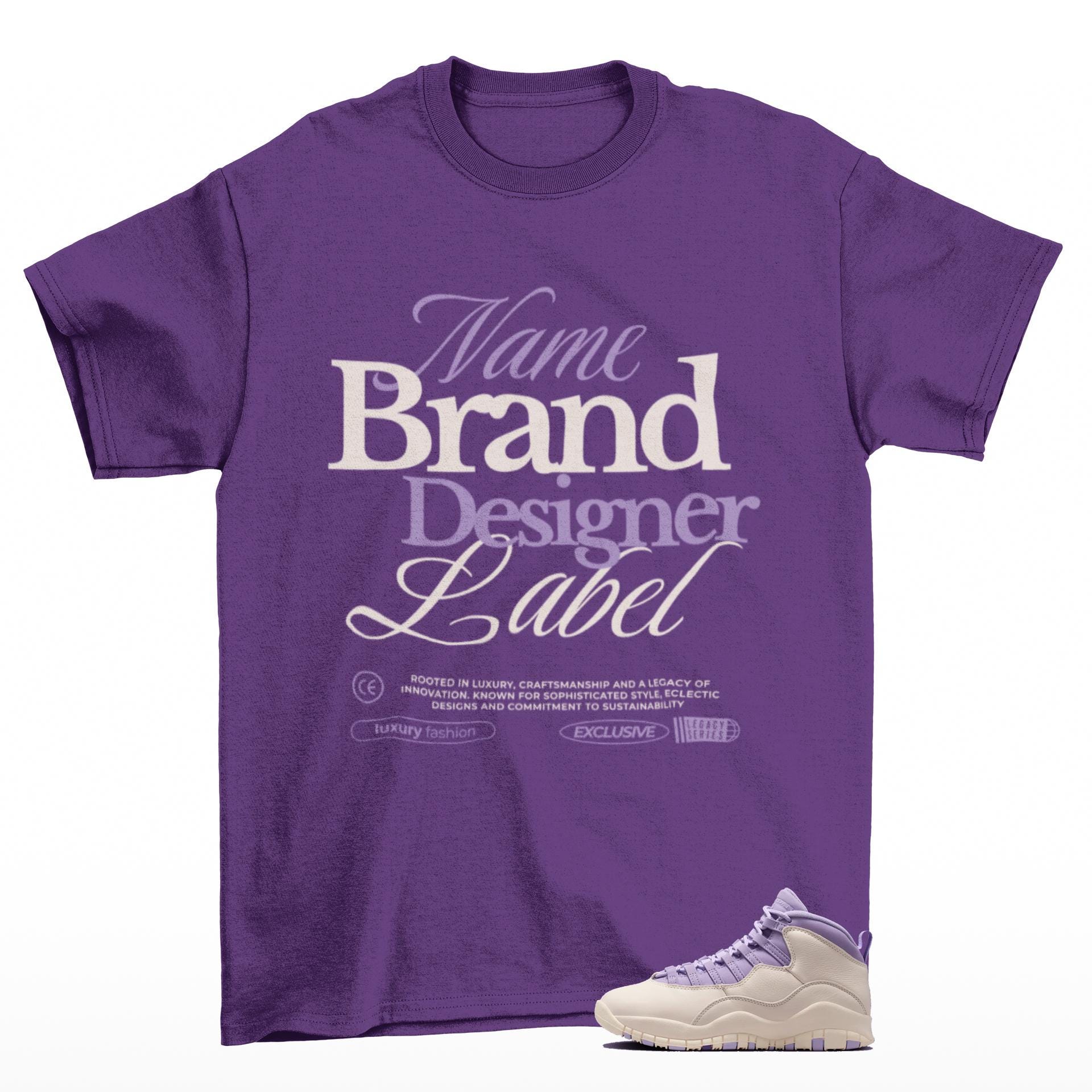 Designer Sneaker T Shirt Matching Air Jordan 10 Retro "Hydrangeas"