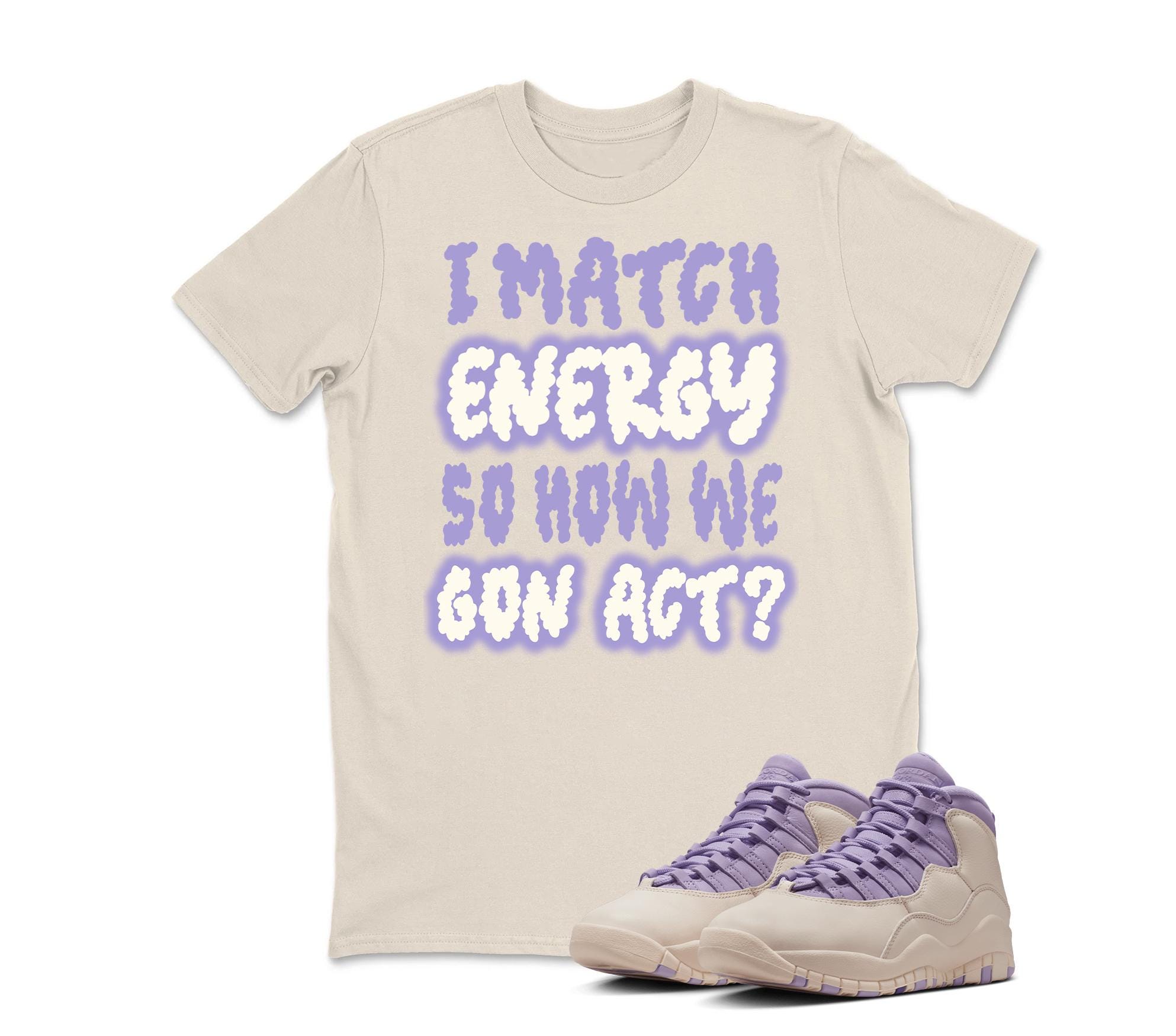 I MATCH ENERGY Sneaker T Shirt Matching Air Jordan 10 Retro "Hydrangeas"