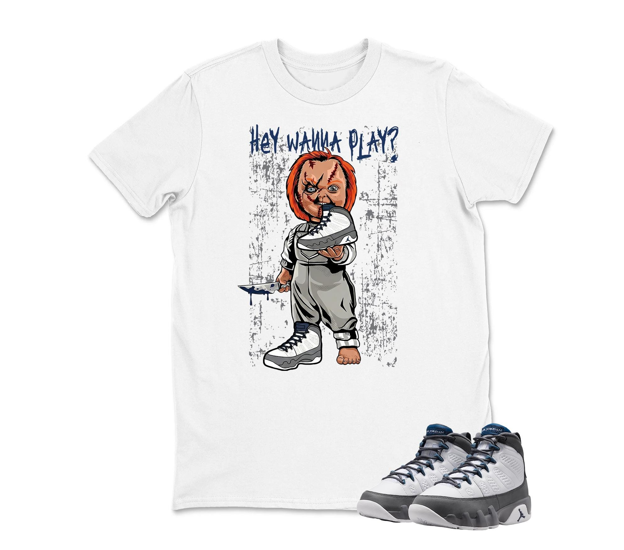 HEY WANNA PLAY Sneaker Shirt To Match Jordan 9 Flint Grey