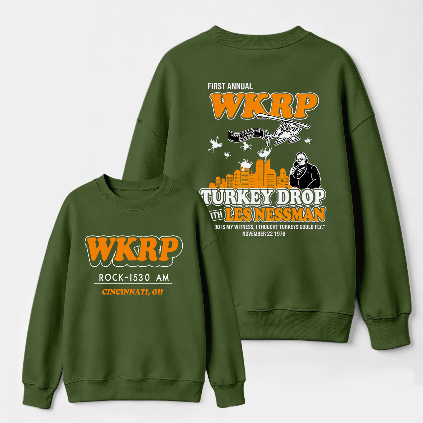 Wkrp Turkey Drop Graphic Sweatshirt