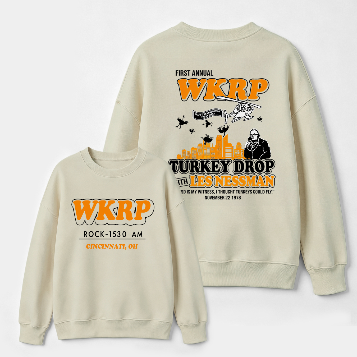 Wkrp Turkey Drop Graphic Sweatshirt