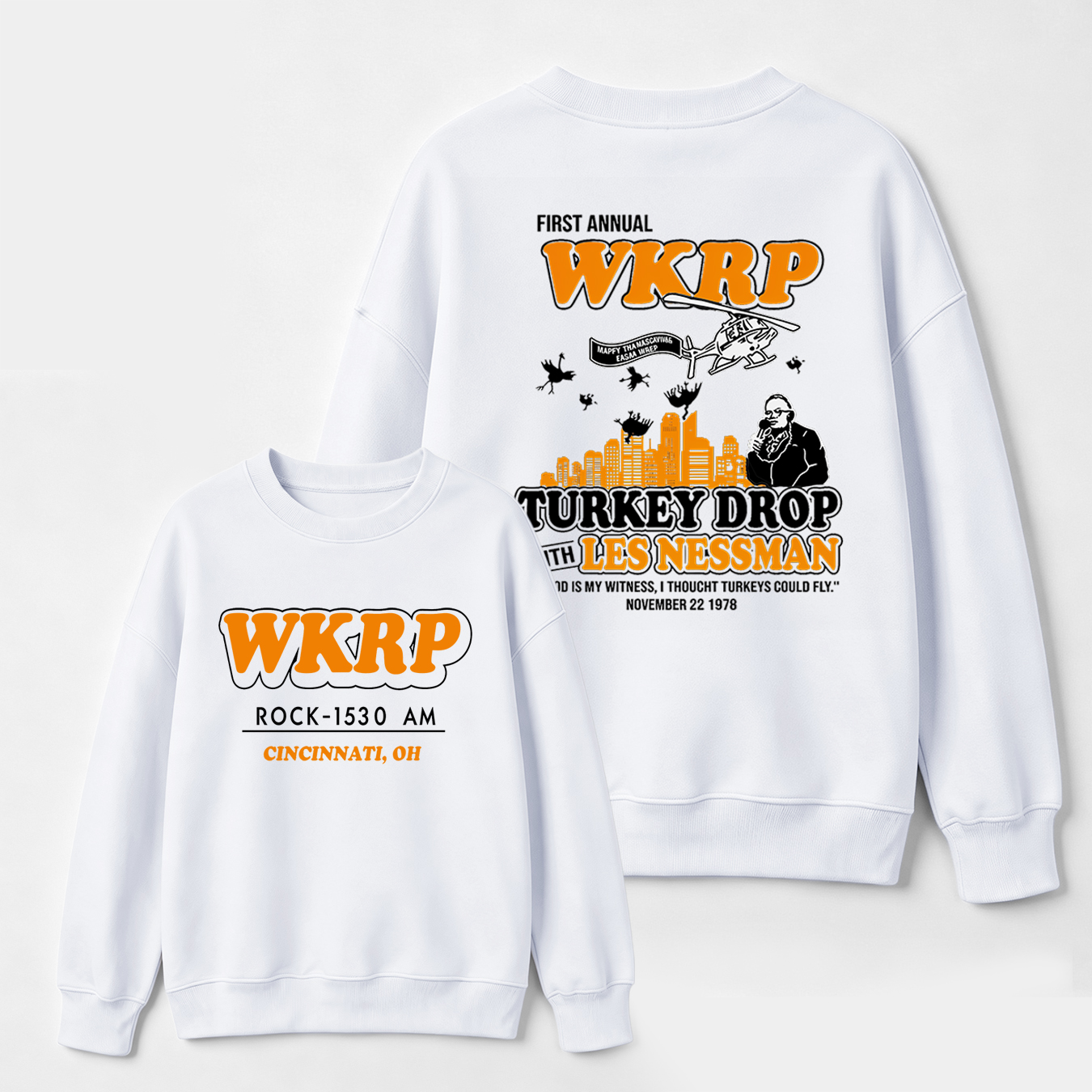 Wkrp Turkey Drop Graphic Sweatshirt