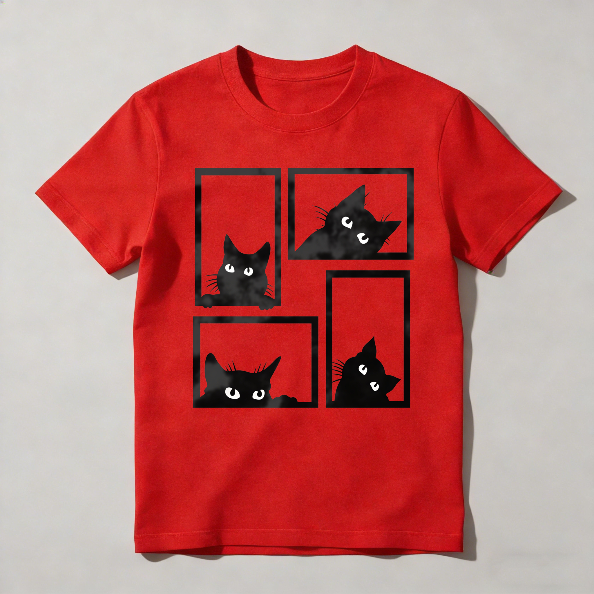 Four White Cats In Frames tshirt 100% cotton