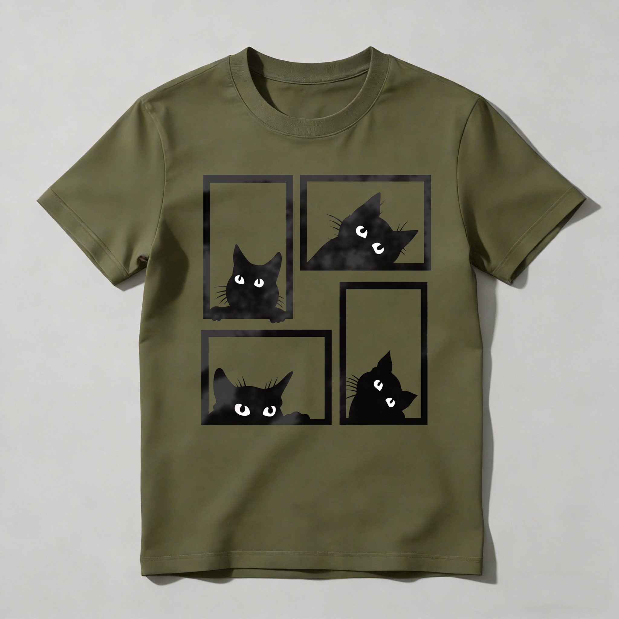 Four White Cats In Frames tshirt 100% cotton