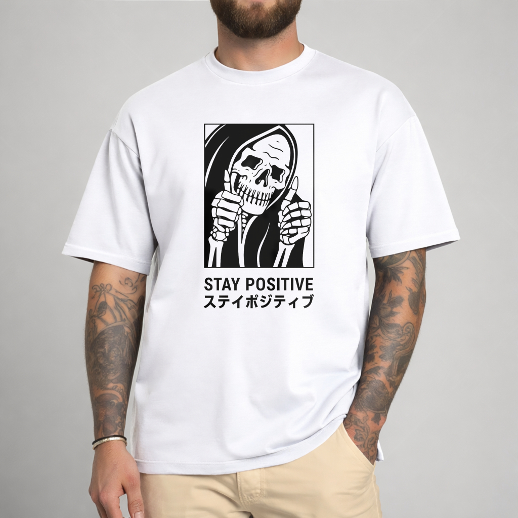 Grim Reaper Giving Thumbs Up With Smile tshirt 100% cotton