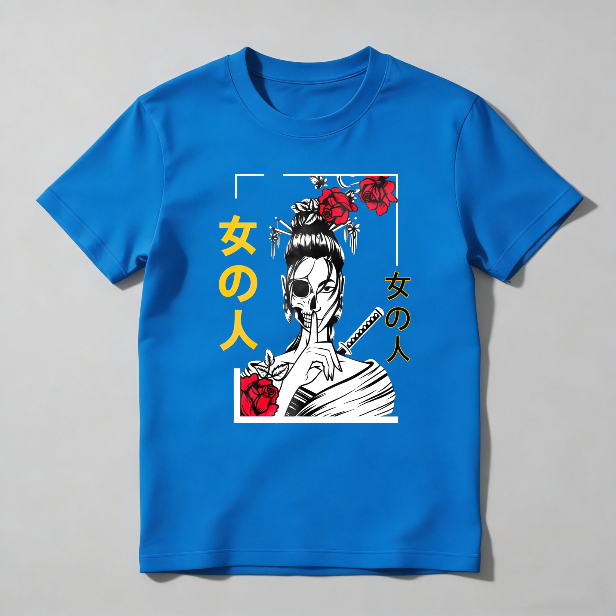 Woman With Rose And Sword Art tshirt 100% cotton