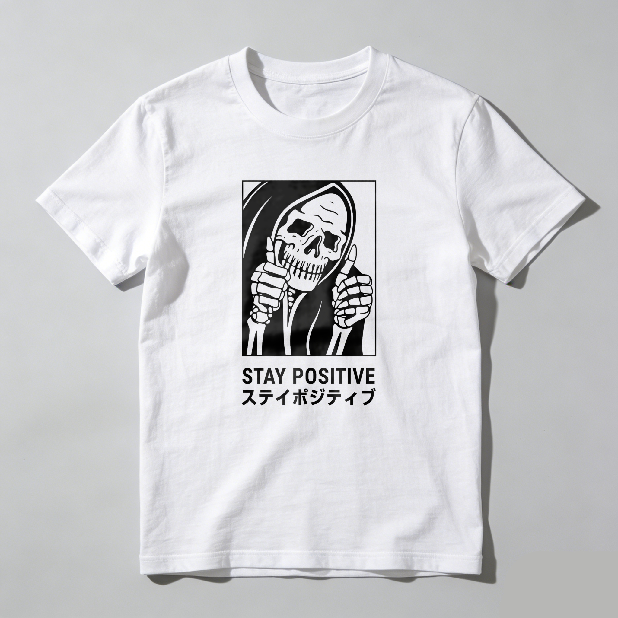 Grim Reaper Giving Thumbs Up With Smile tshirt 100% cotton