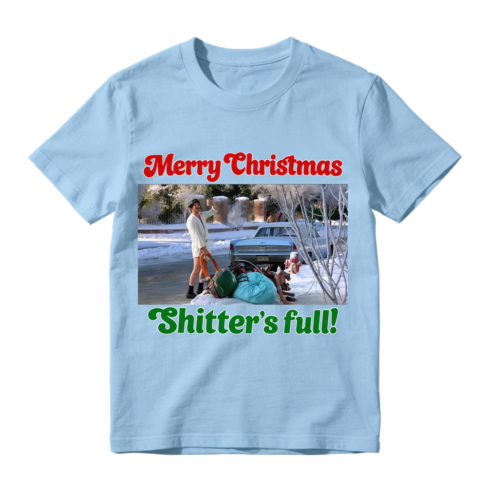 "Sh1tt3r's Full!" Funny Christmas T-Shirt, Holiday Movie Parody Tee