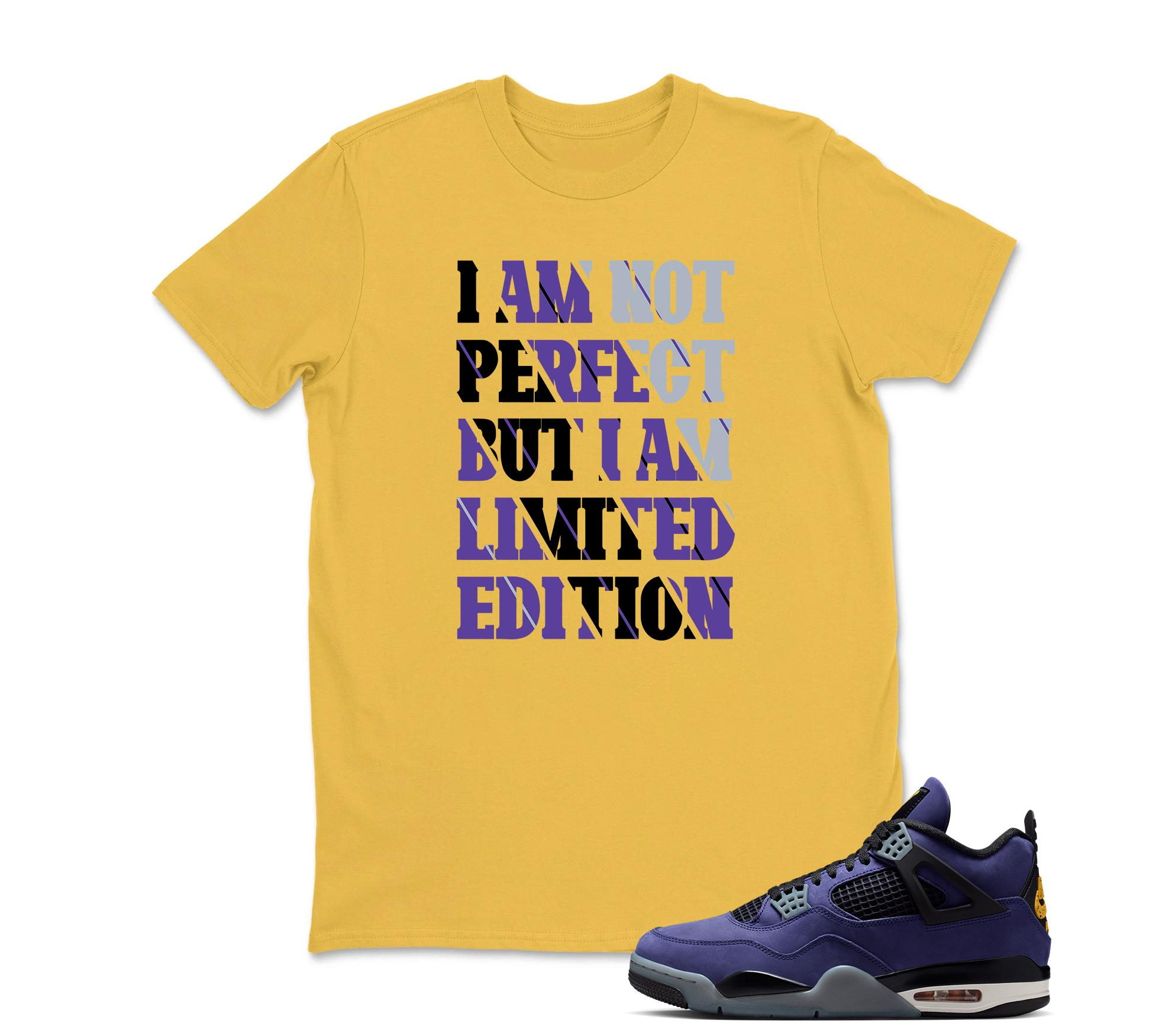 I Am Not Perfect Sneaker Shirt Black to Match Jordan 4 Imperial Purple