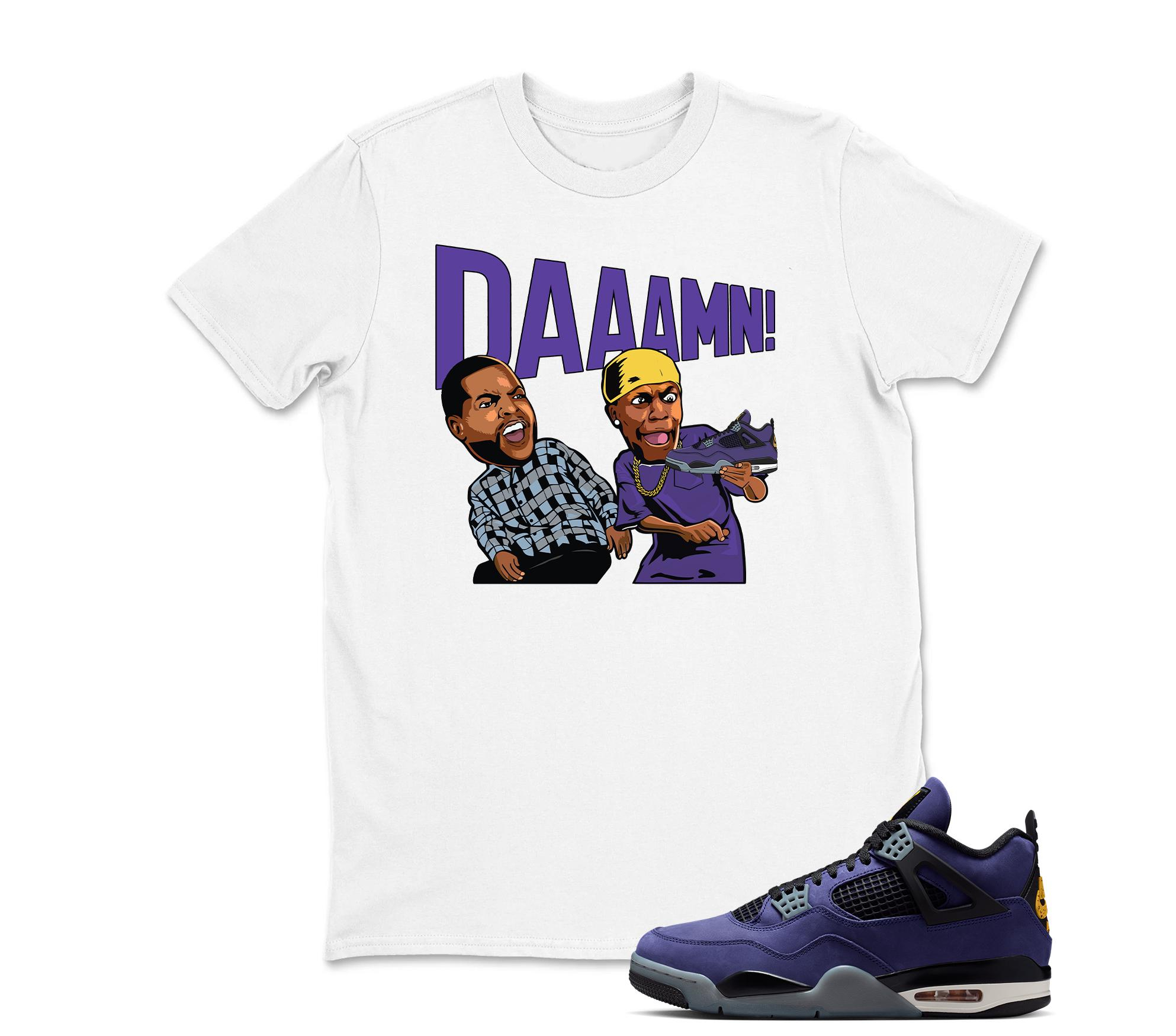 Damn Meme Friday Sneaker Shirt Black to Match Jordan 4 Imperial Purple