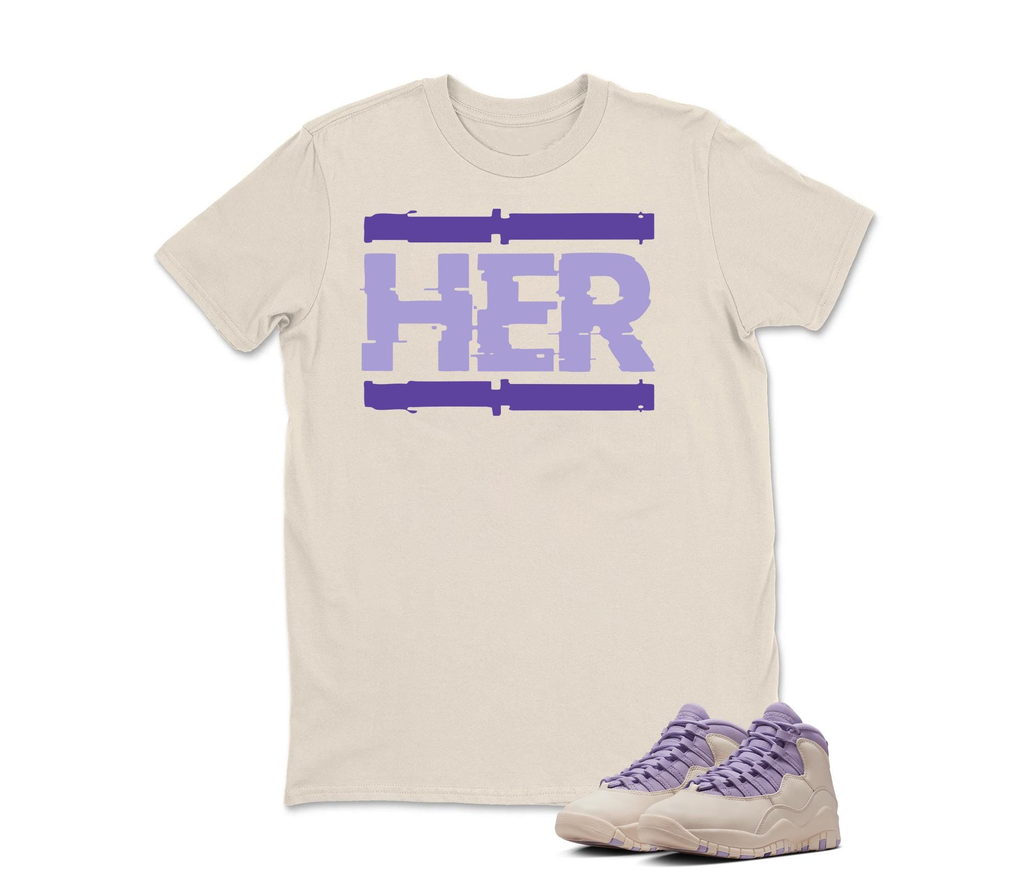 HER Sneaker T Shirt Matching Air Jordan 10 Retro "Hydrangeas"