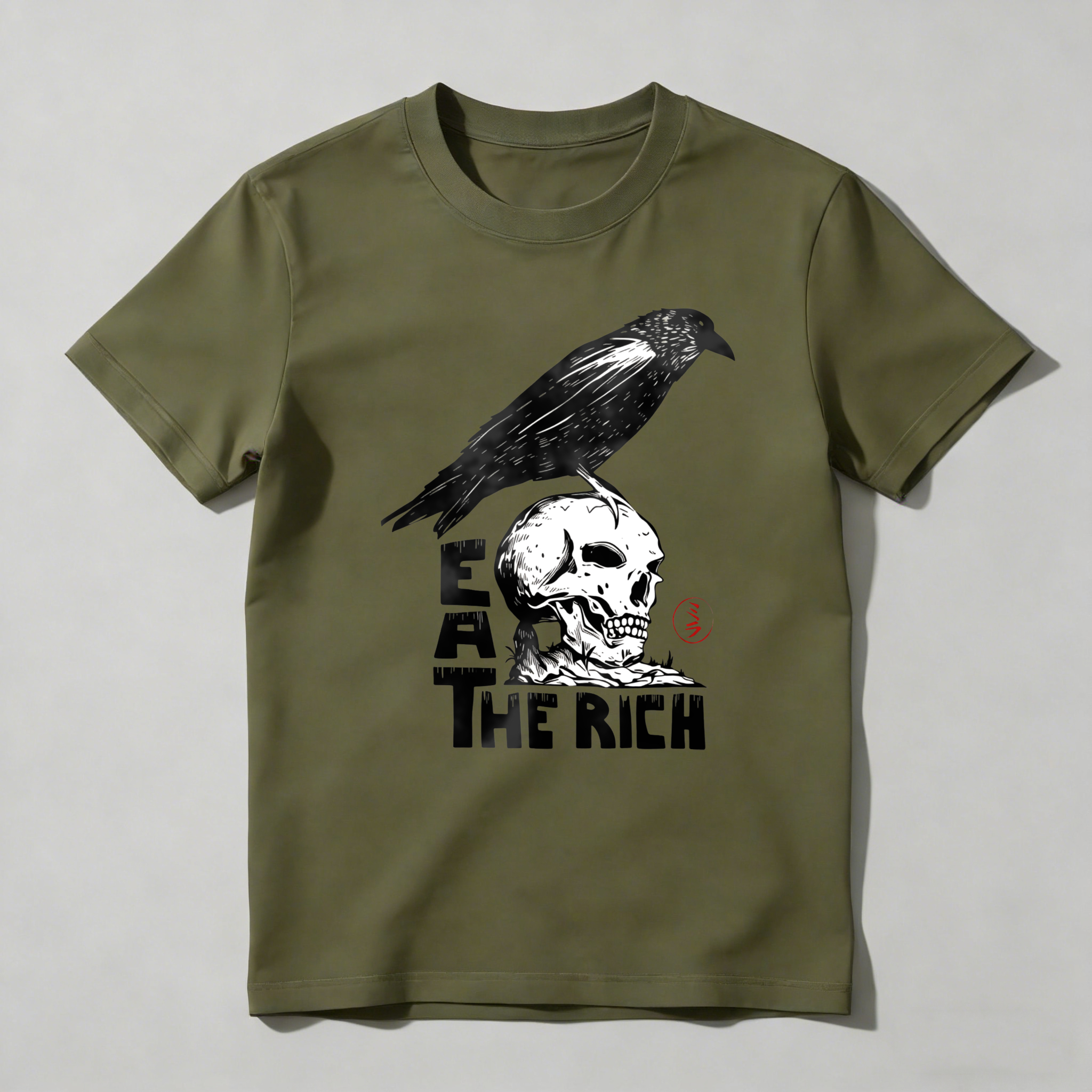 Skull With Comet And Text Pattern tshirt 100% cotton