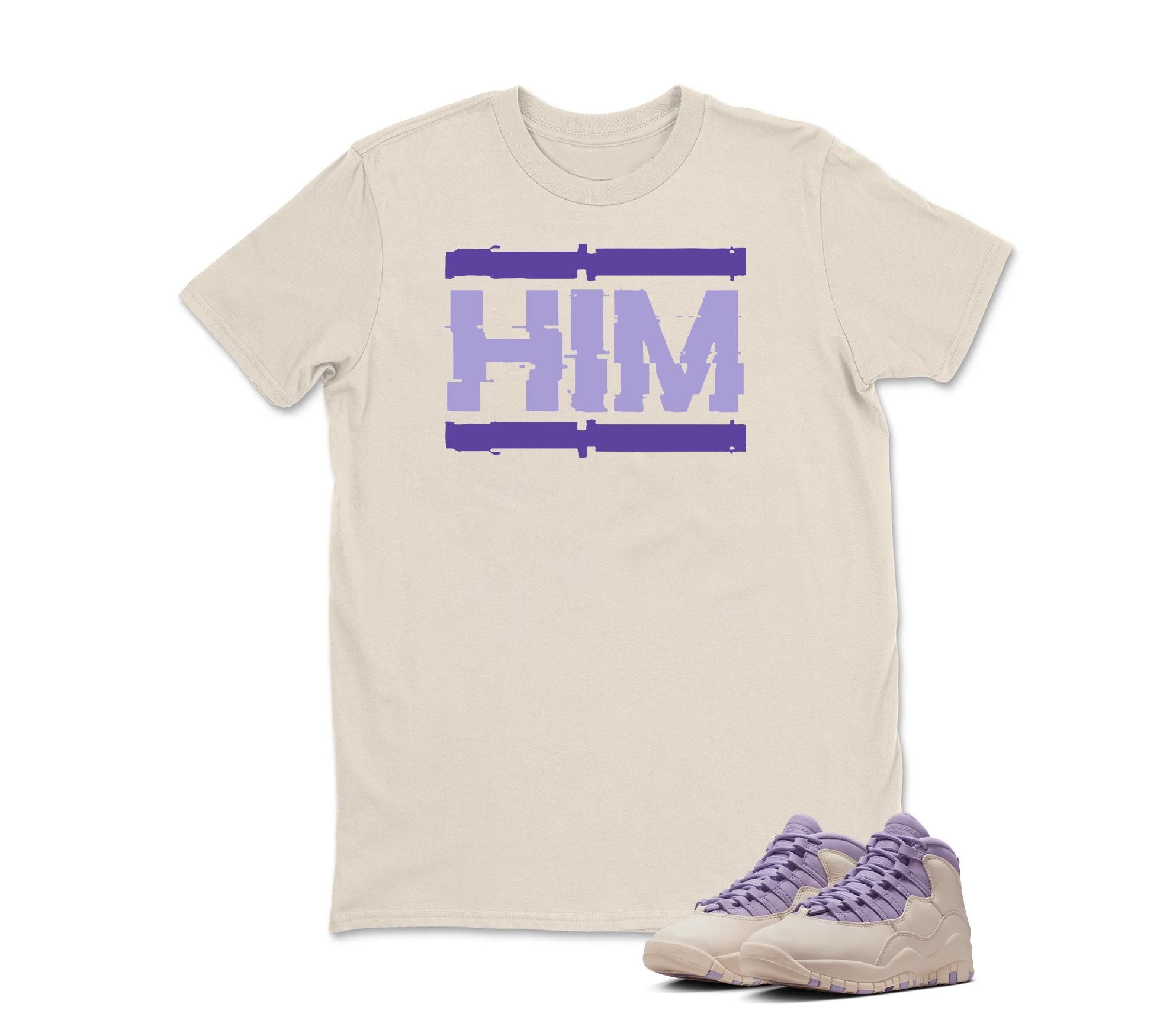 HIM Sneaker T Shirt Matching Air Jordan 10 Retro "Hydrangeas"