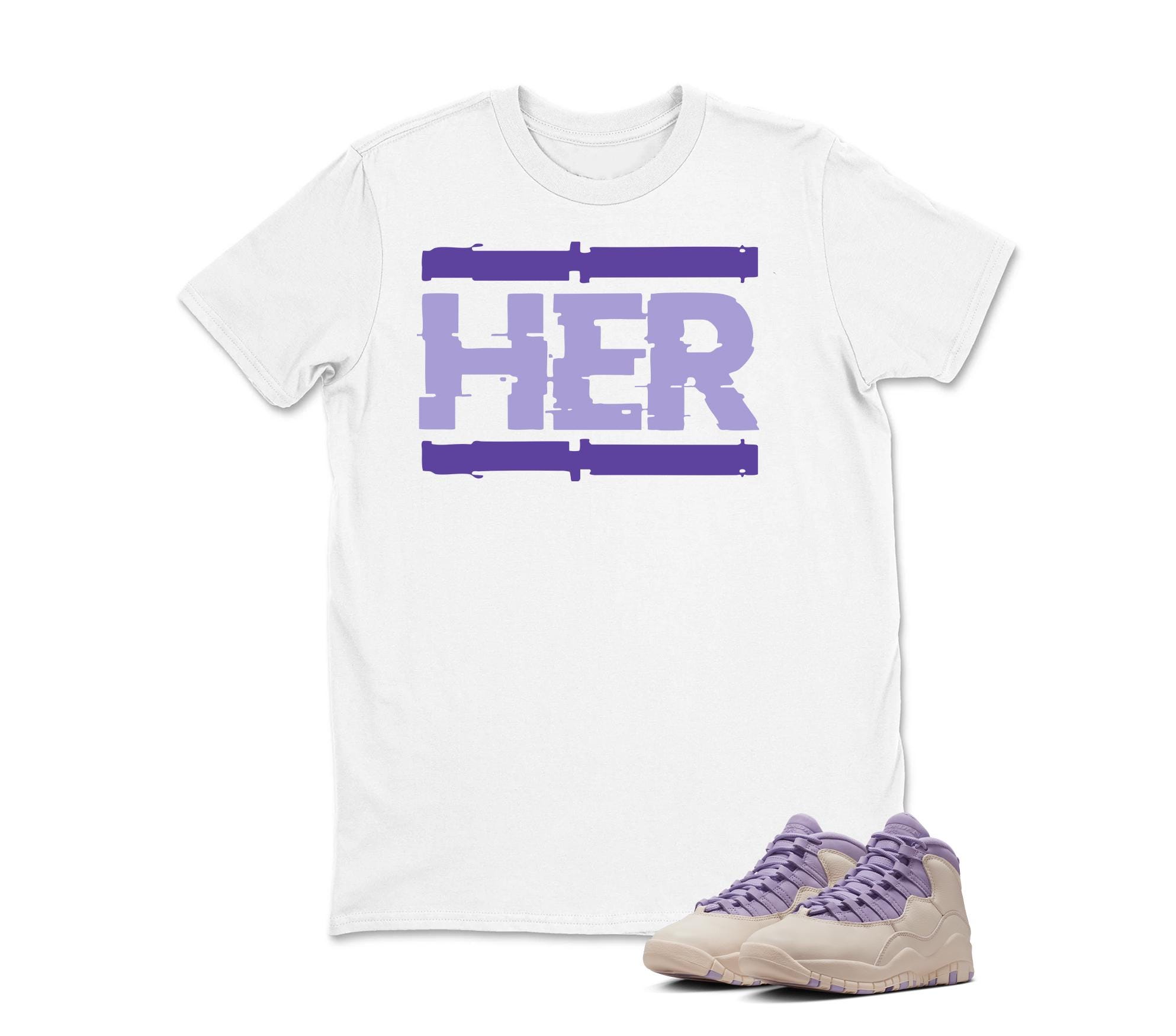 HER Sneaker T Shirt Matching Air Jordan 10 Retro "Hydrangeas"