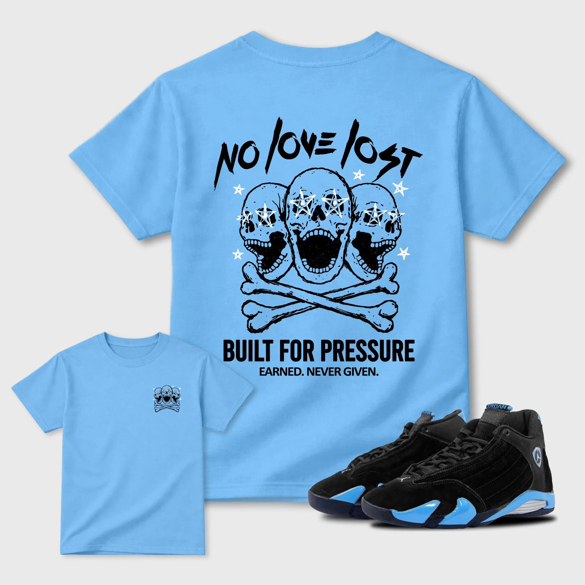 No Love Lost Sneaker Tees - Air Jordan 14 University Blue