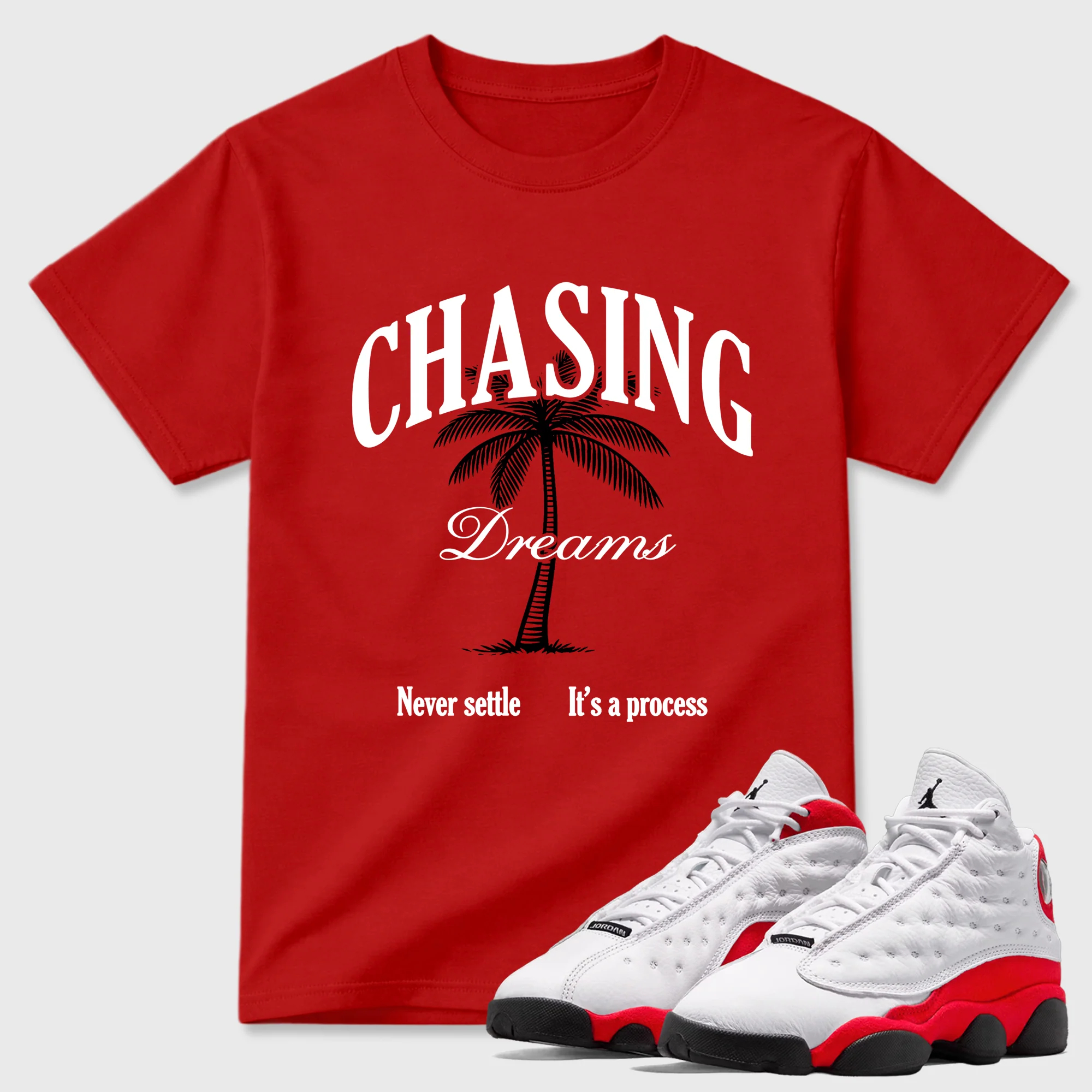 Chasing Dreams Sneaker Tees - Air Jordan 13 University Red