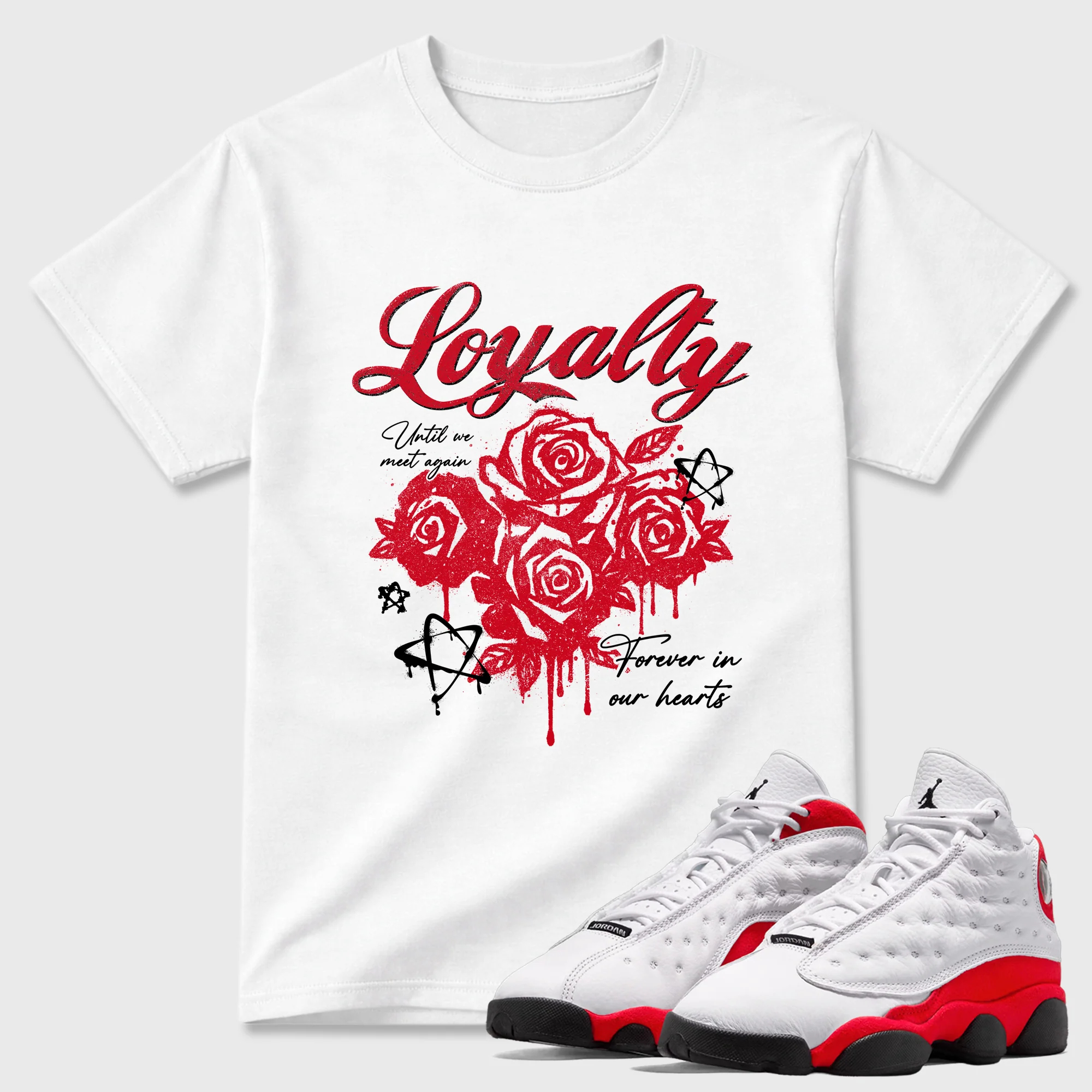 Loyalty Theme Sneaker Tees - Air Jordan 13 University Red
