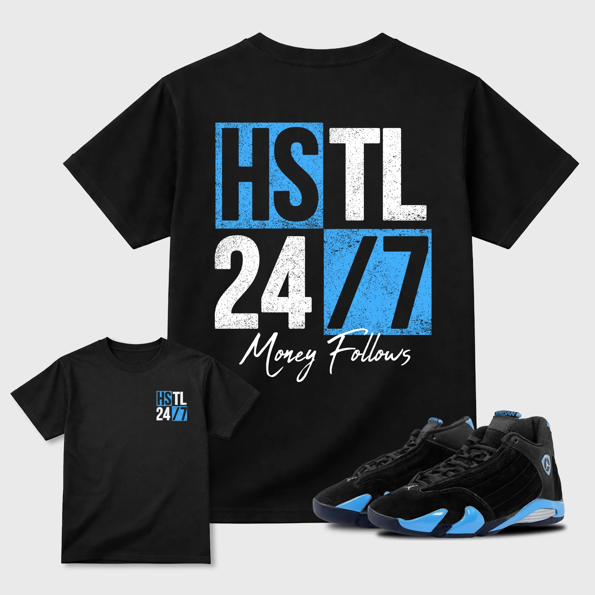 Hustle 247 Sneaker Tees - Air Jordan 14 University Blue