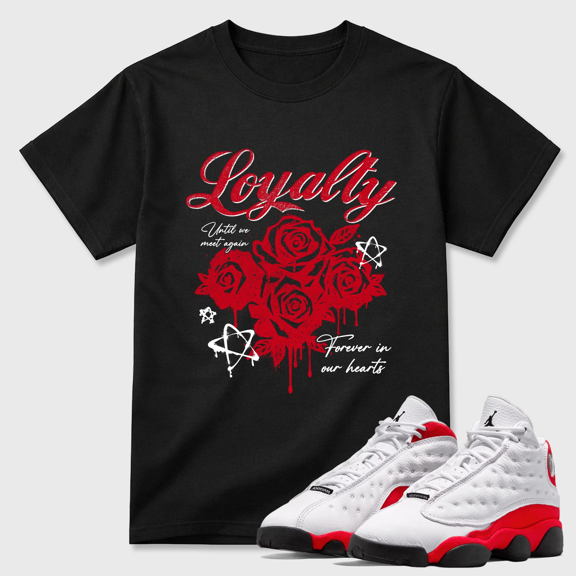Loyalty Theme Sneaker Tees - Air Jordan 13 University Red