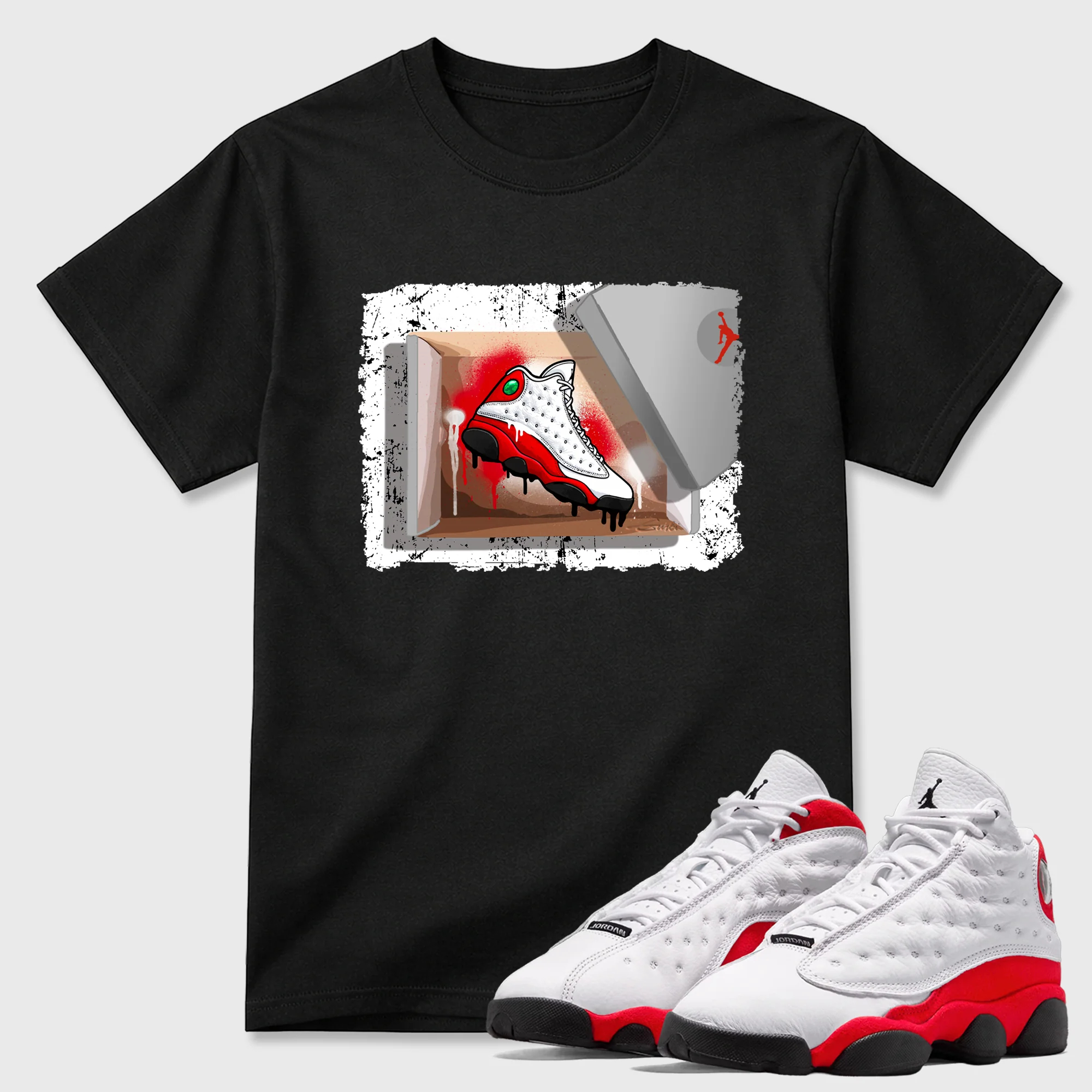 New Kicks Theme Sneaker Tees - Air Jordan 13 University Red