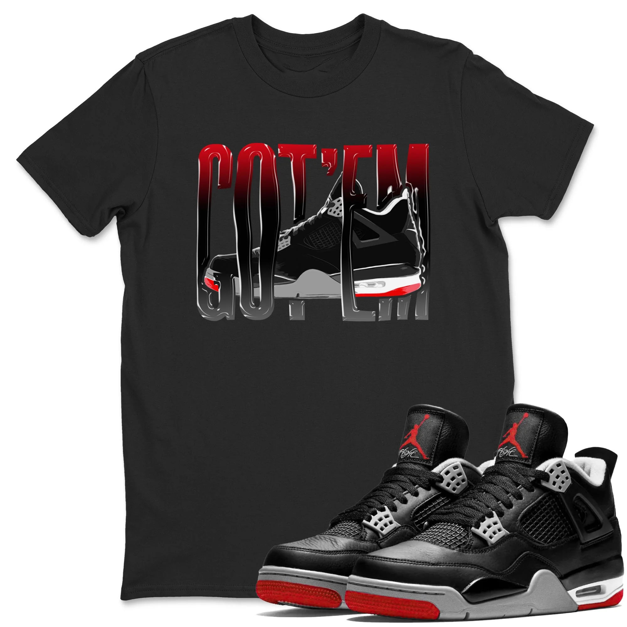 Wiggling Gotem Sneaker Tee - Air Jordan 4 Bred Reimagined