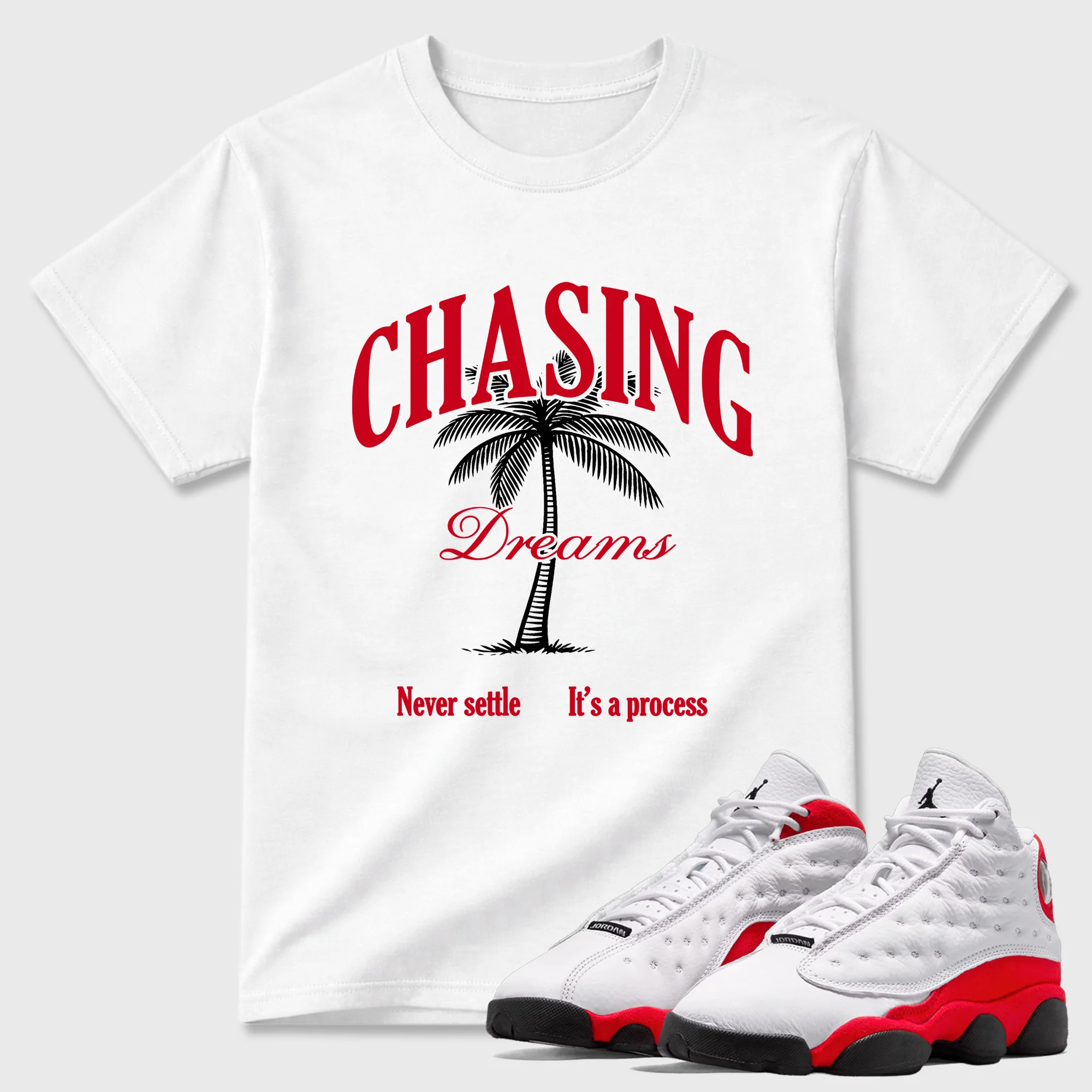 Chasing Dreams Sneaker Tees - Air Jordan 13 University Red