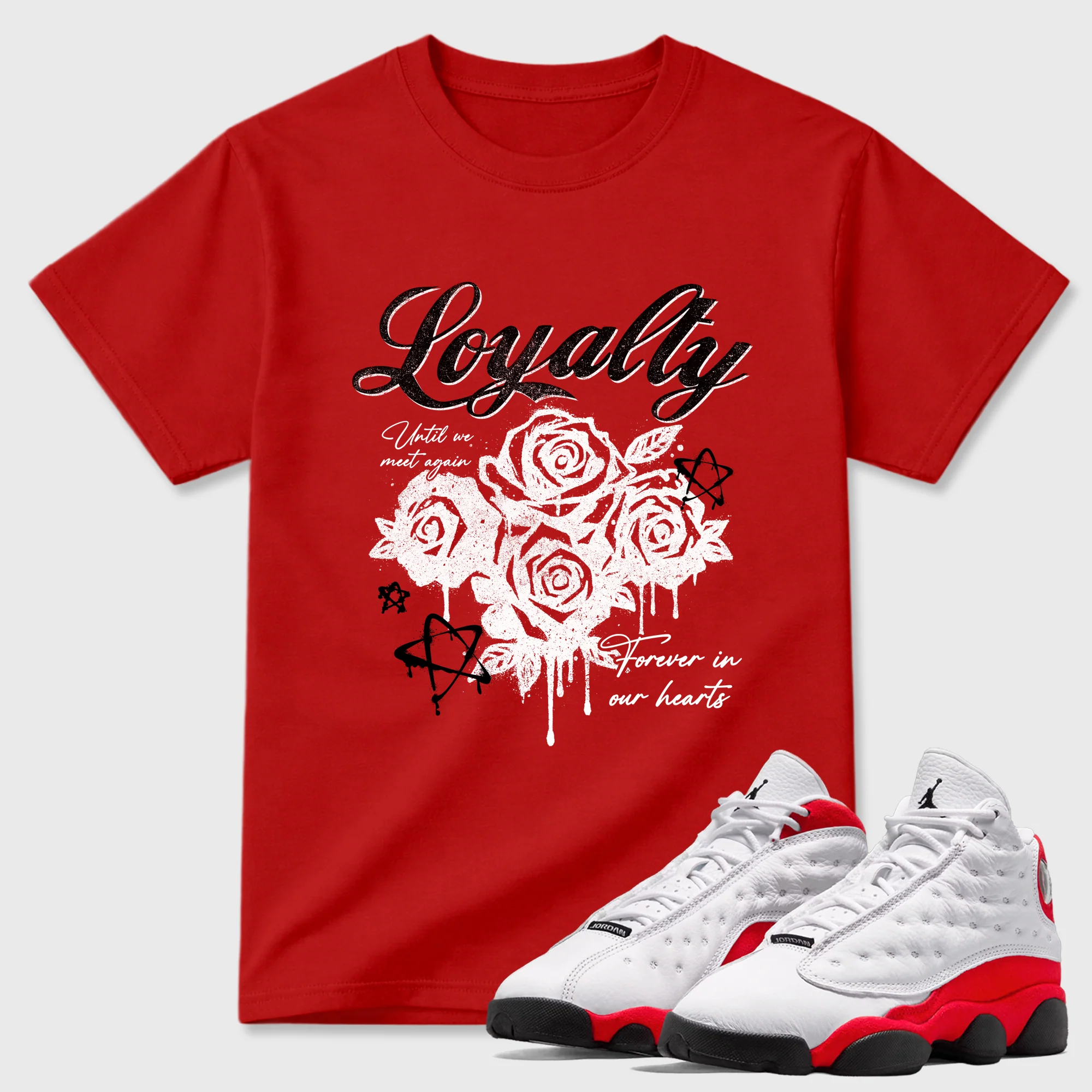 Loyalty Theme Sneaker Tees - Air Jordan 13 University Red