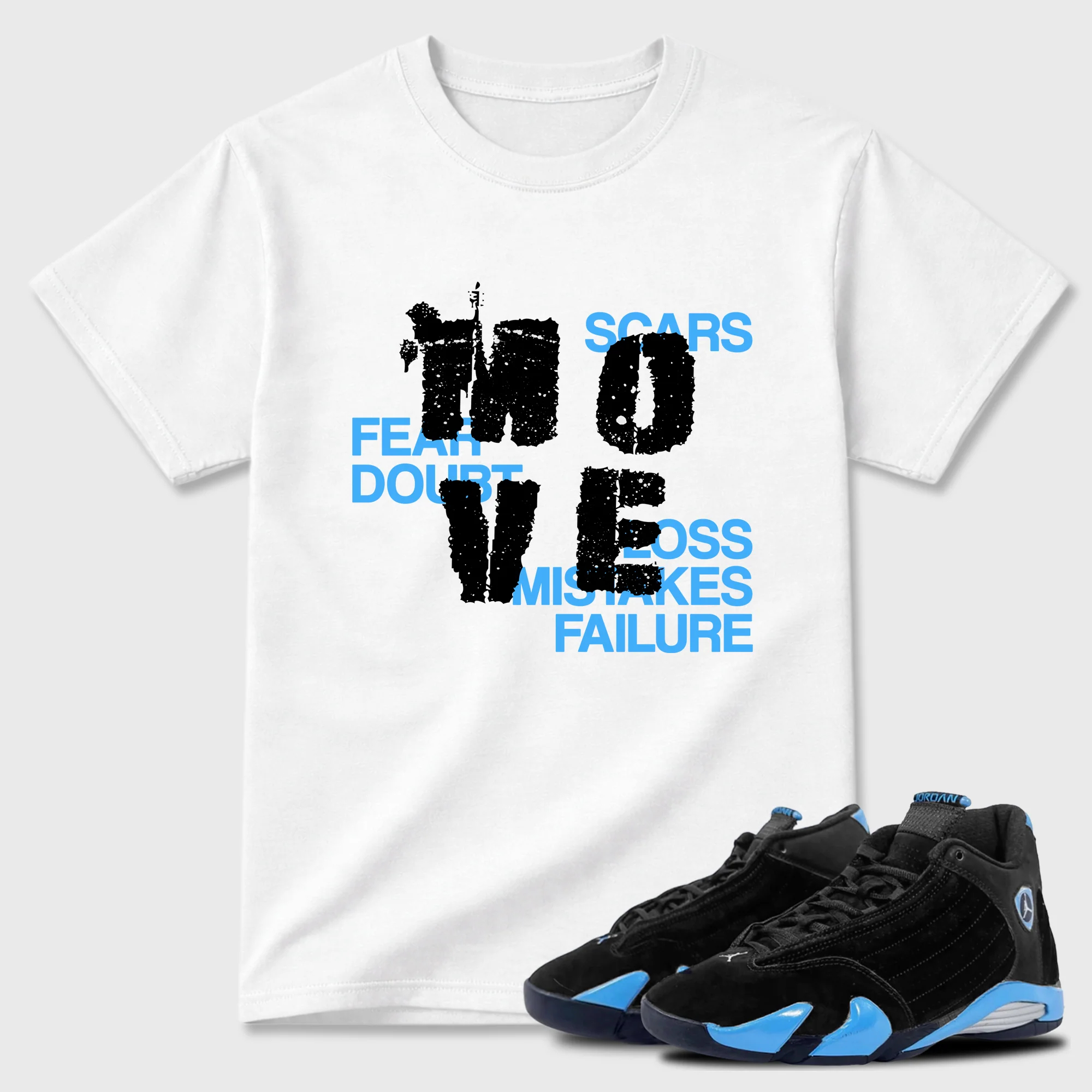 Move Theme Sneaker Tees - Air Jordan 14 University Blue