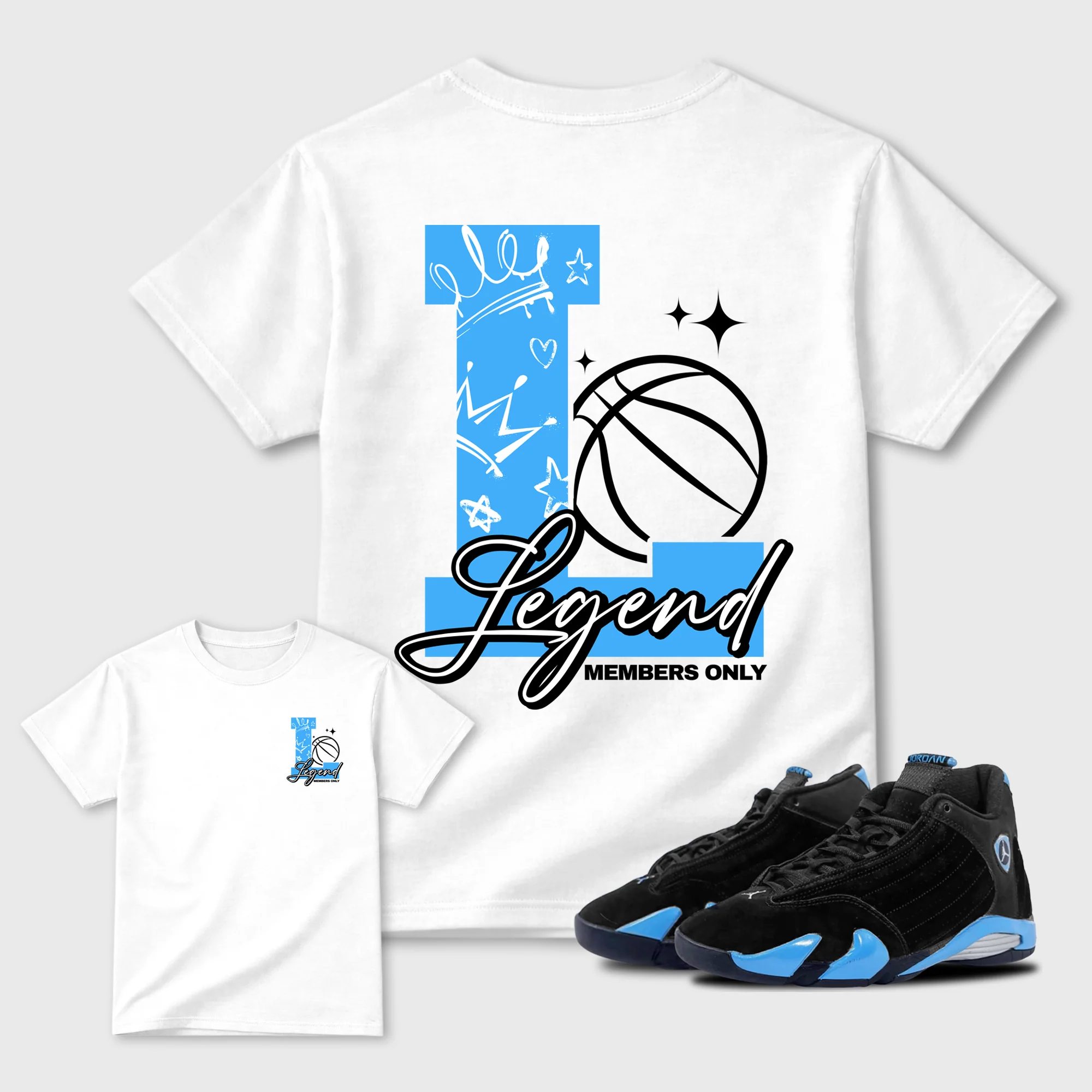 Legend Sneaker Tees - Air Jordan 14 University Blue