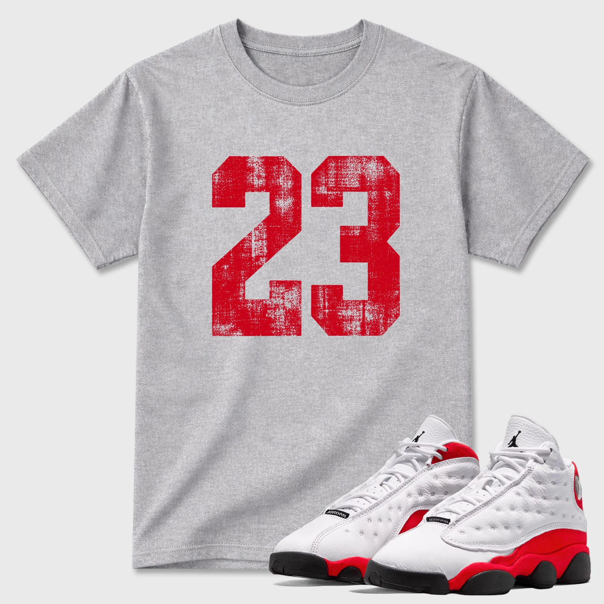 Number 23 Theme Sneaker Tees - Air Jordan 13 University Red