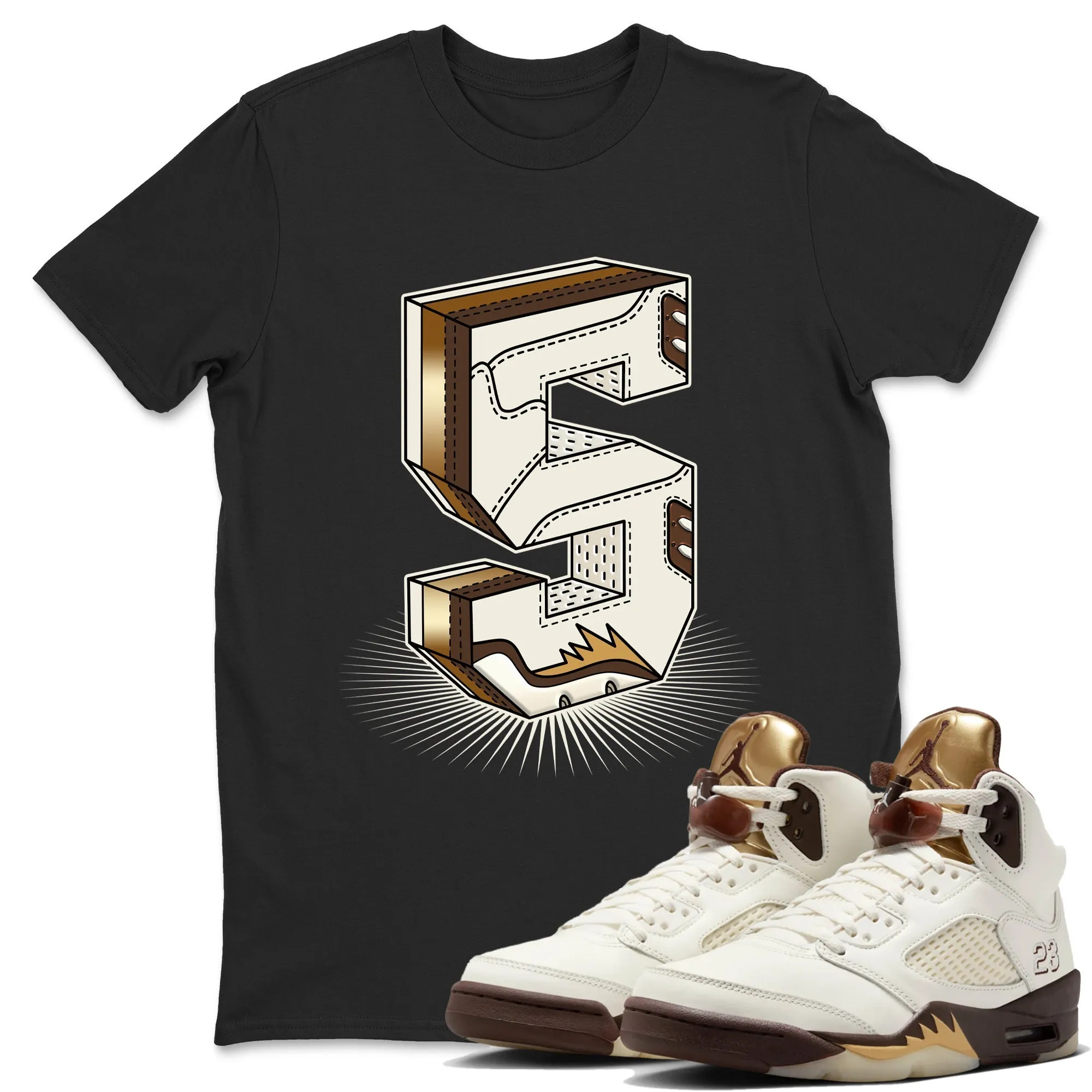 Number Statue Sneaker Tees - Air Jordan 5 Golden Ticket