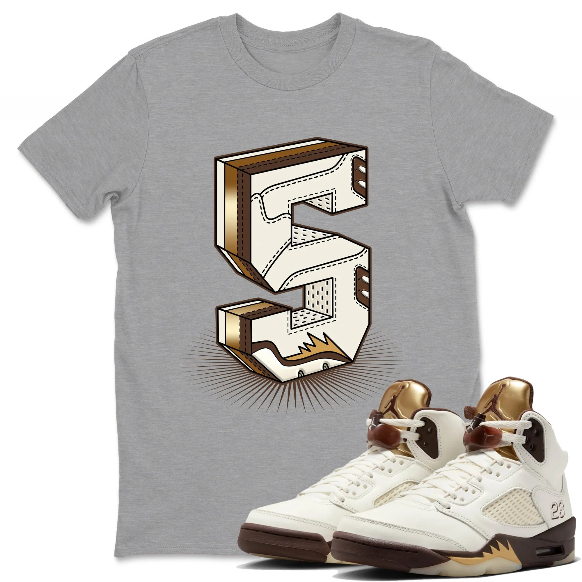 Number Statue Sneaker Tees - Air Jordan 5 Golden Ticket