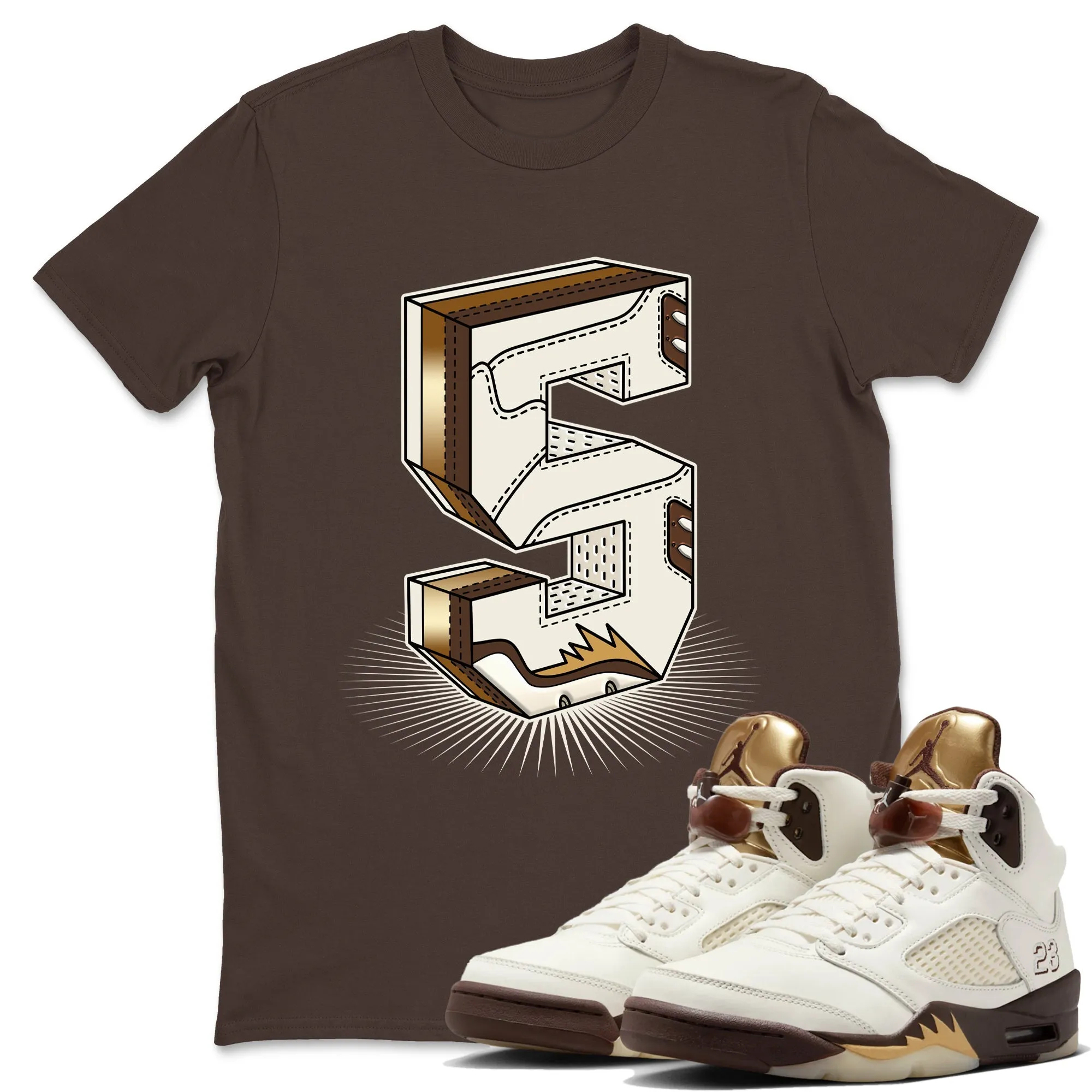 Number Statue Sneaker Tees - Air Jordan 5 Golden Ticket