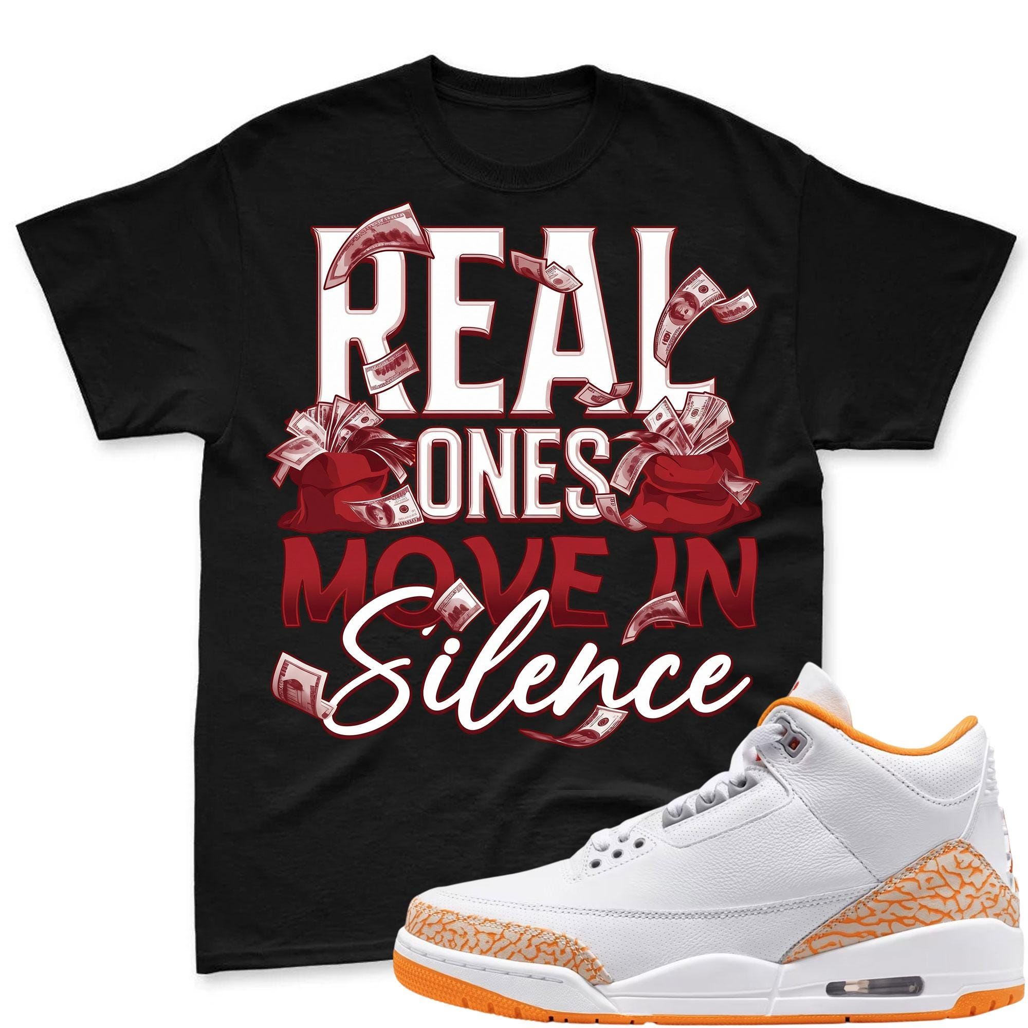 REAL ONES!  T Shirt To Match Jordan 3 Orange Citrus