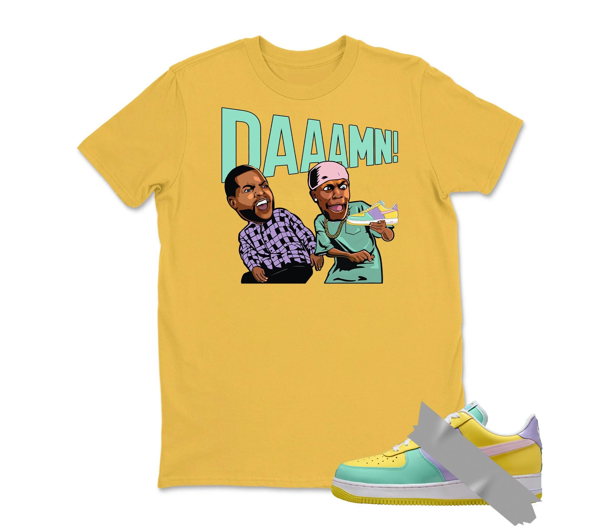 DAAAMN! Dunk Air Force 1 Emerald Rise Yellow Pulse Hydrangeas Mint Pink Foam 2026 Low T Shirt