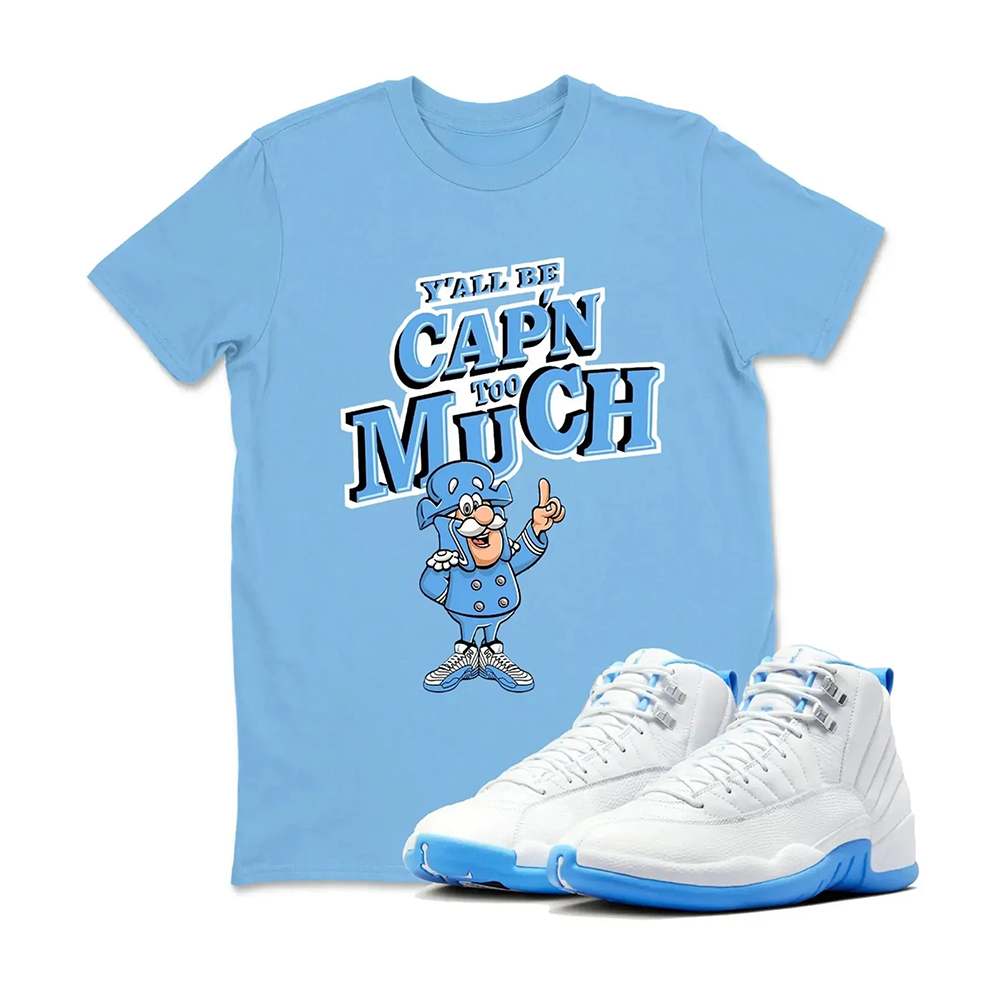 Sneakerhead Captain - Jordan 12 University Blue Matching Sneaker Tee Perfect Gift for Jordan Fans