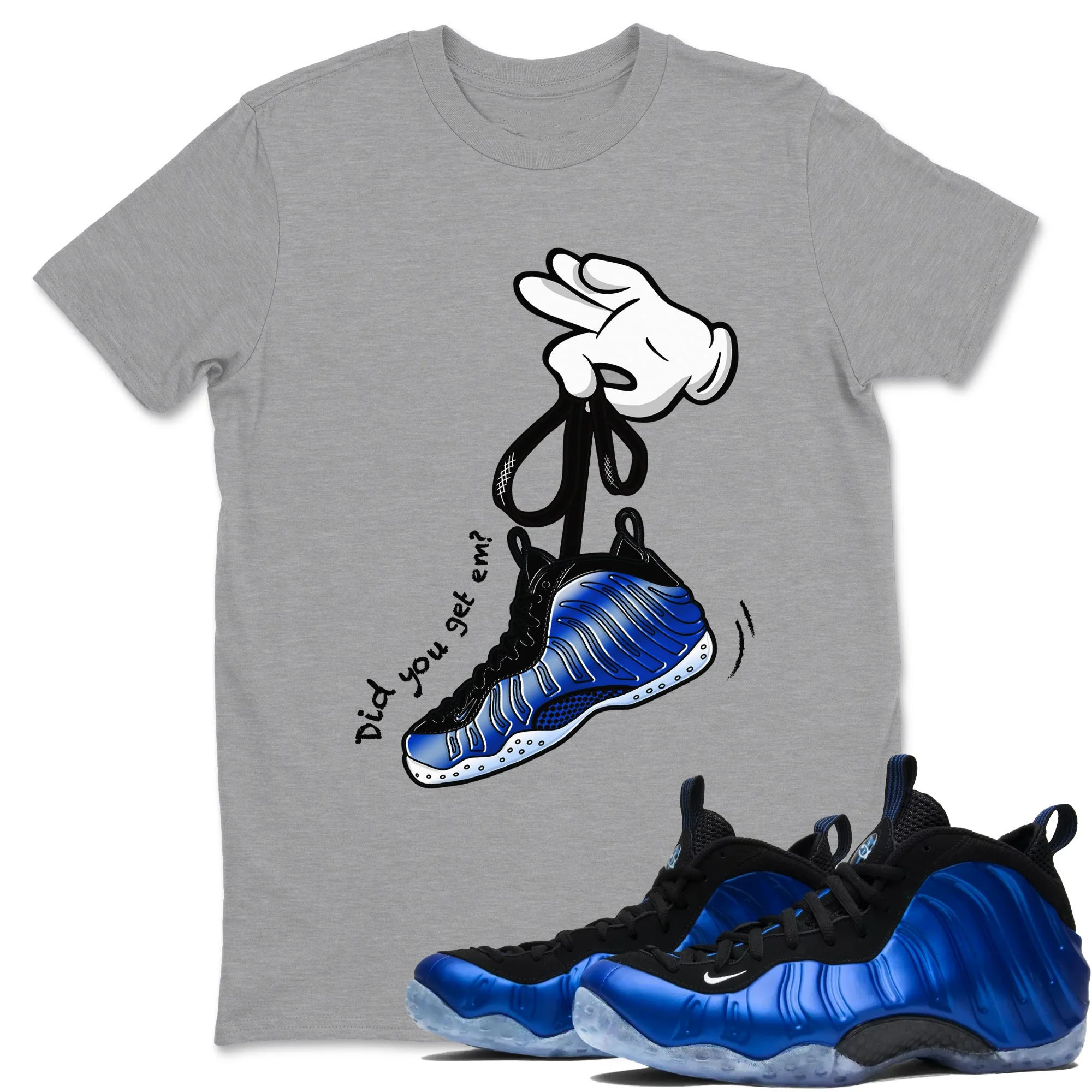 Cartoon Hands Sneaker Tees - Air Foamposite One Royal