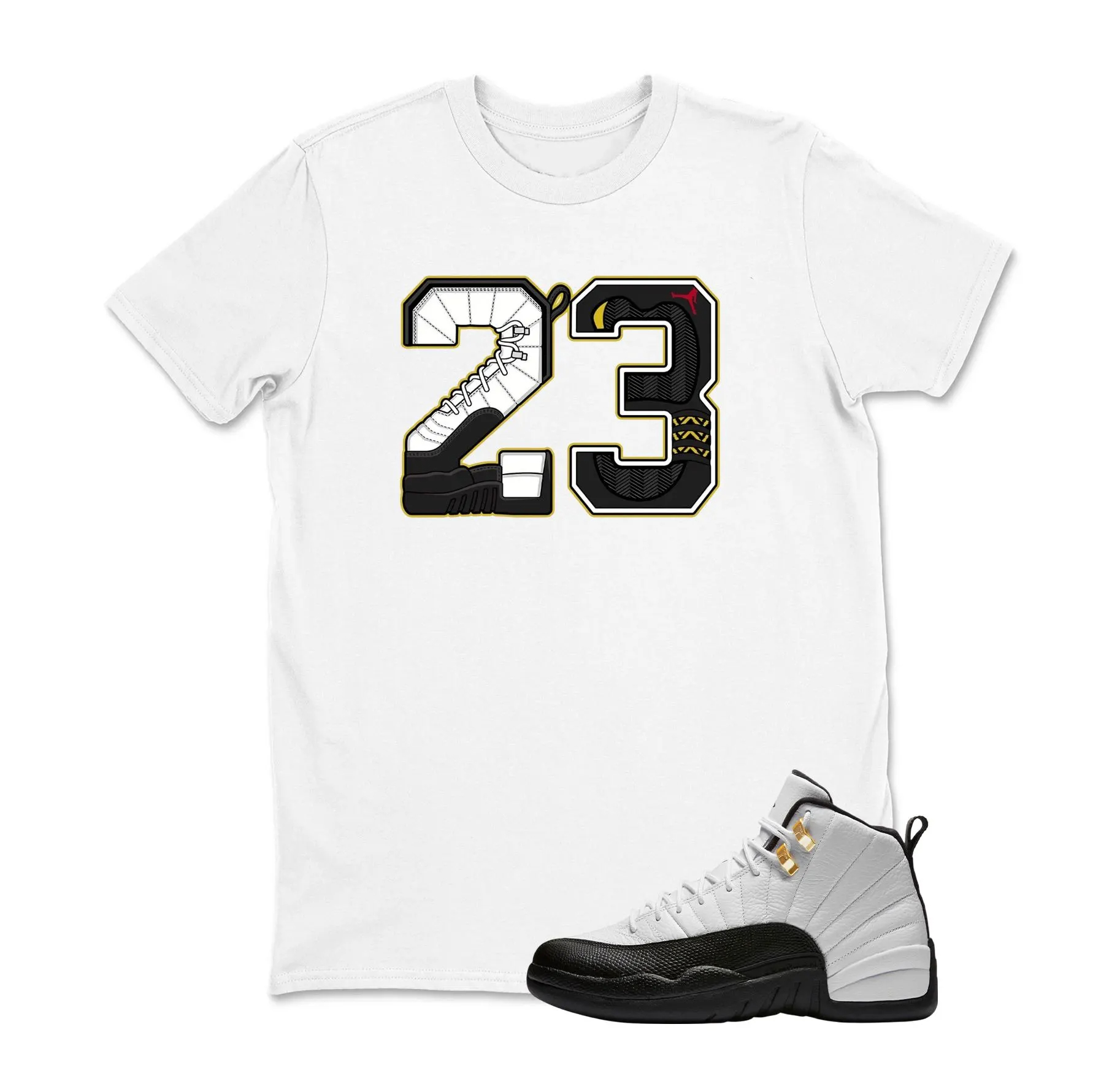 TeeAJX Number 23 - Jordan 12 University Matching Sneaker Tee Perfect Gift for Jordan Fans