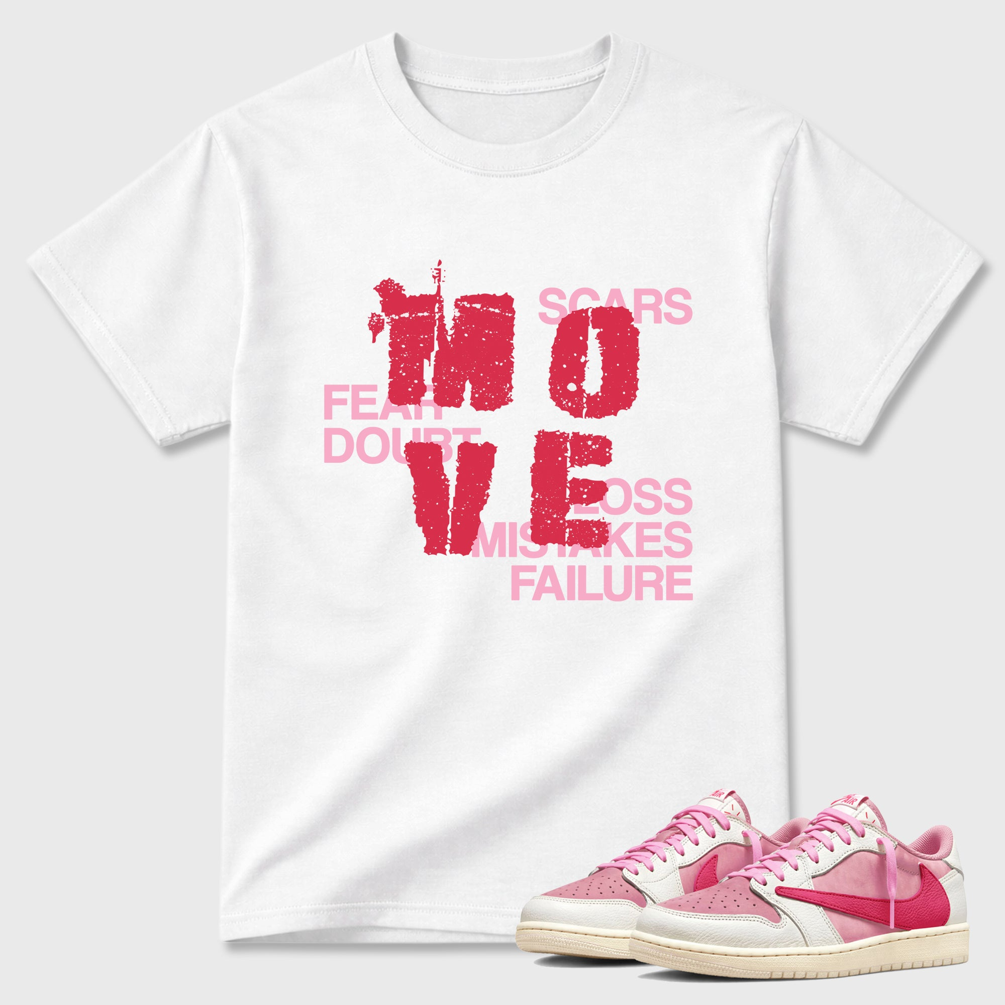 Move  Sneaker Tees - Air Jordan 1 Travis Scott Tropical Pink