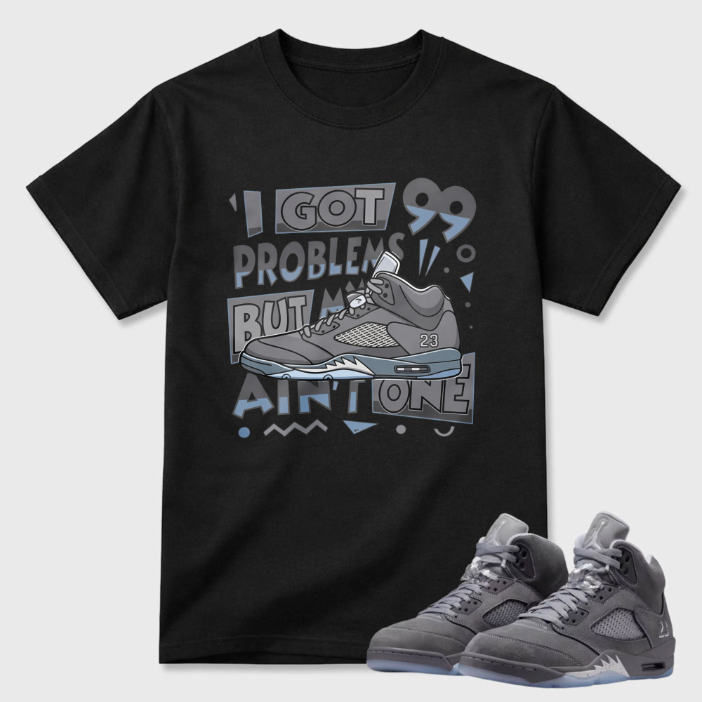 I Got Problems But One Sneaker T Shirt Matching Air Jordan 5 Wolf Grey