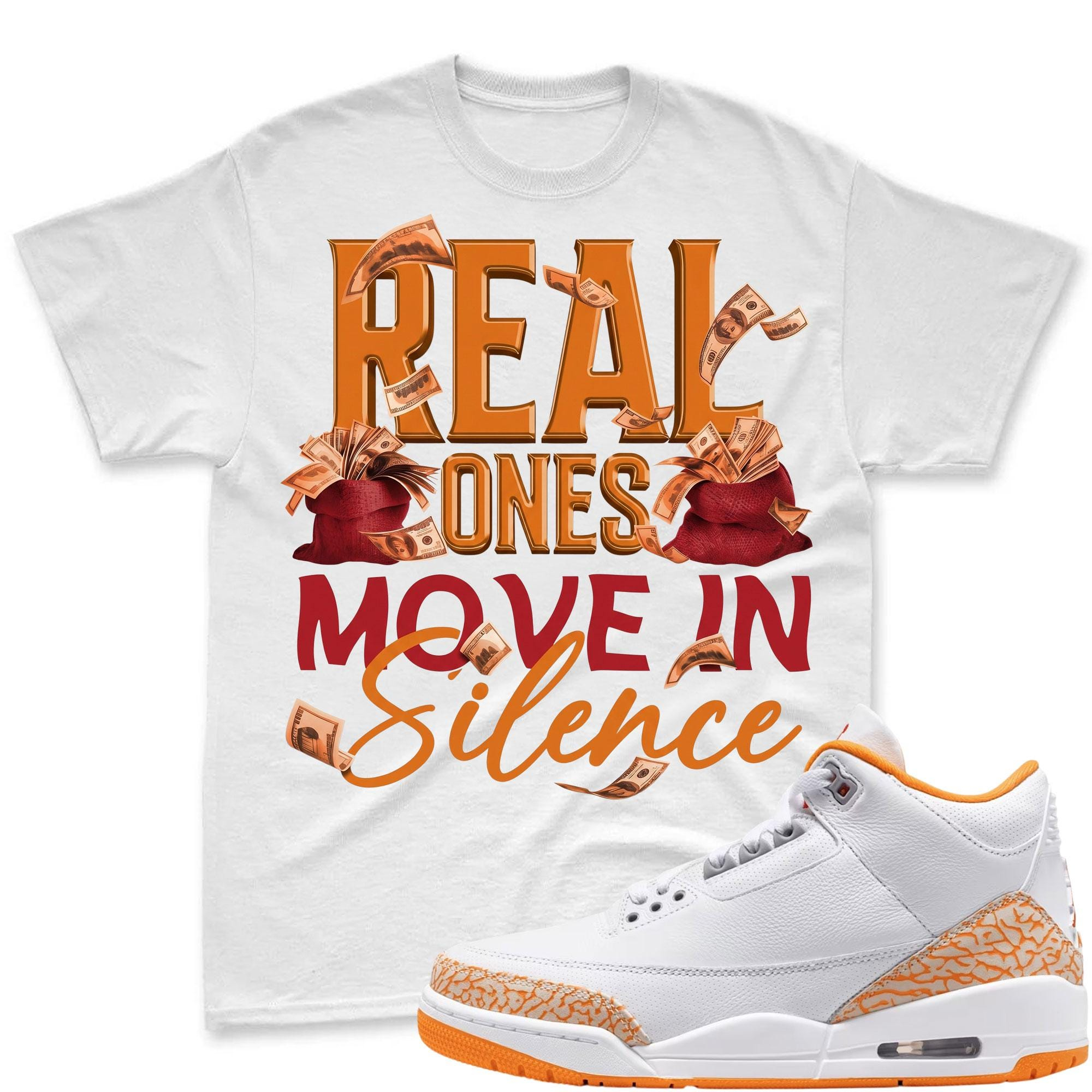 REAL ONES!  T Shirt To Match Jordan 3 Orange Citrus