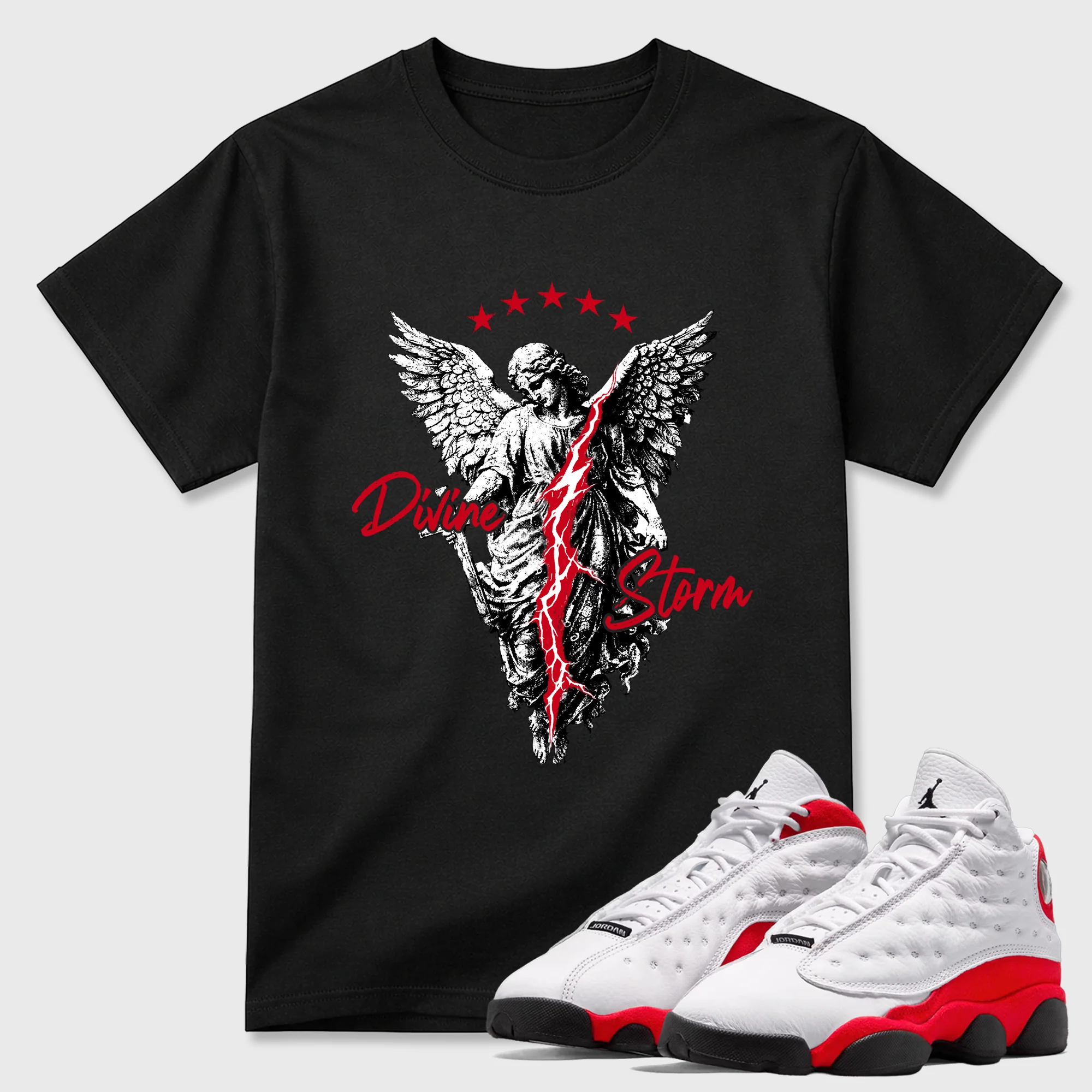 Divine Storm Sneaker Tees - Air Jordan 13 University Red